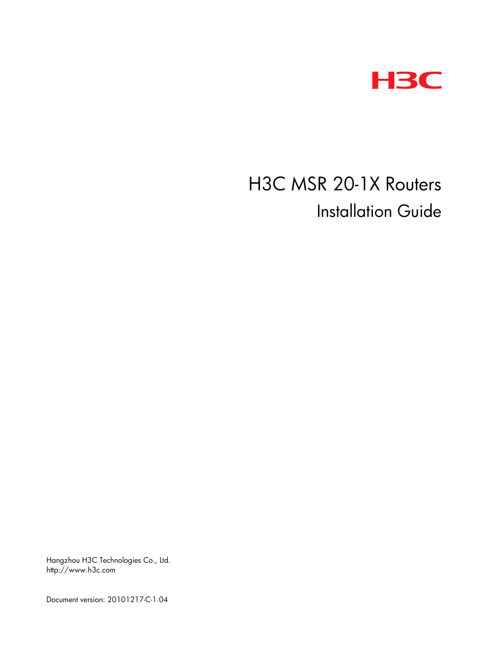 H3C Technologies H3C MSR 20-1X User Manual | 75 pages