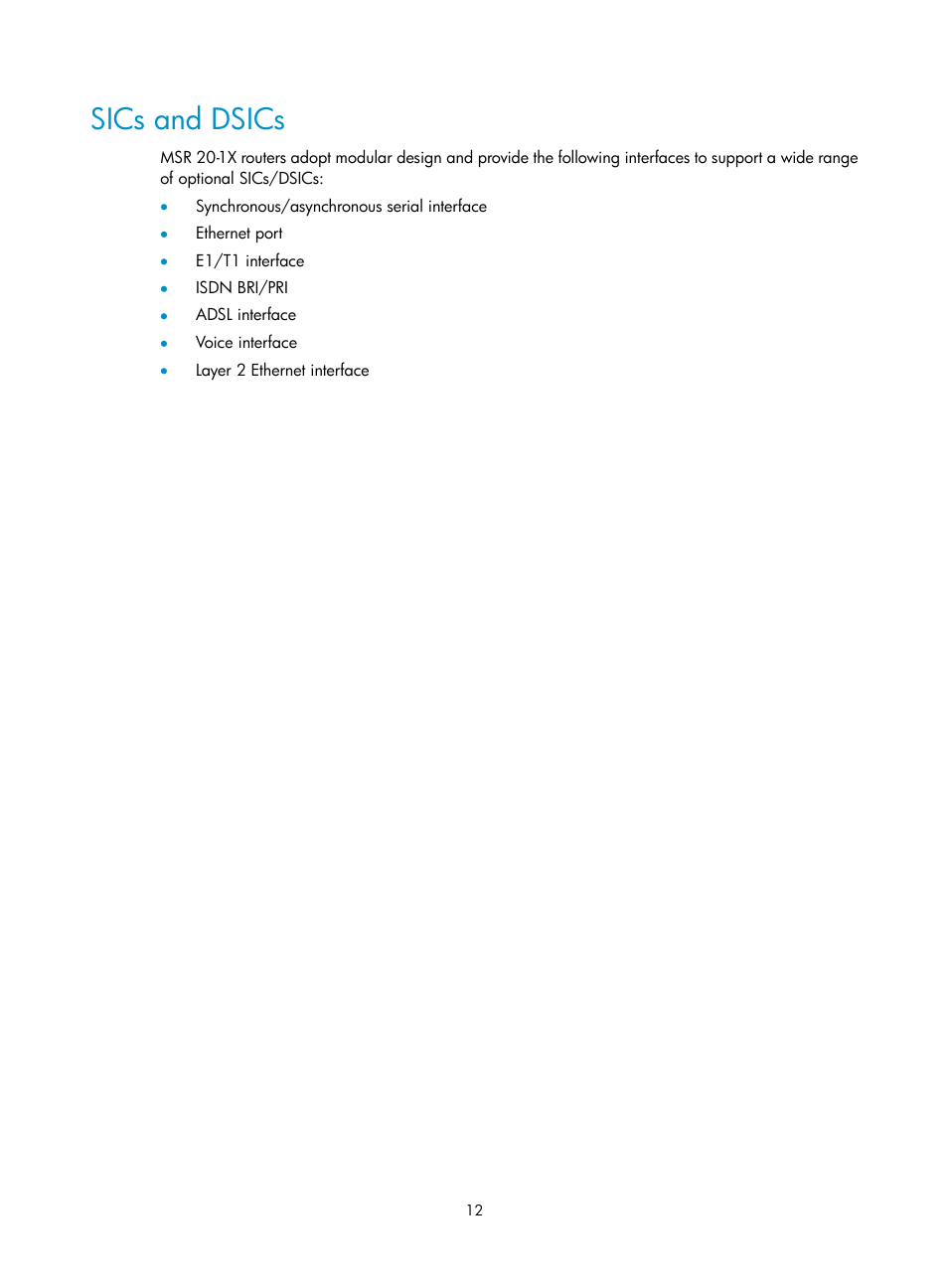 Sics and dsics | H3C Technologies H3C MSR 20-1X User Manual | Page 19 / 75