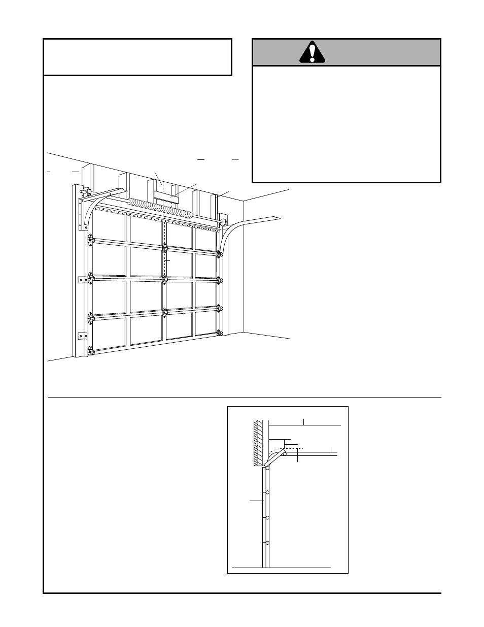 Installation section, Determine header bracket location, Warning | Chamberlain CSO 1/2HP User Manual | Page 11 / 36