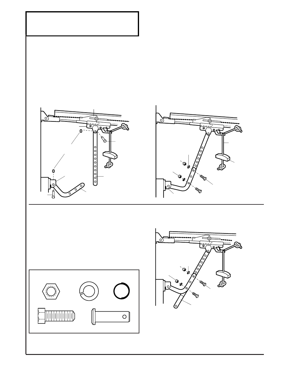 Connect door arm to trolley, Installation step 12 | Chamberlain CSO 1/2HP User Manual | Page 23 / 36