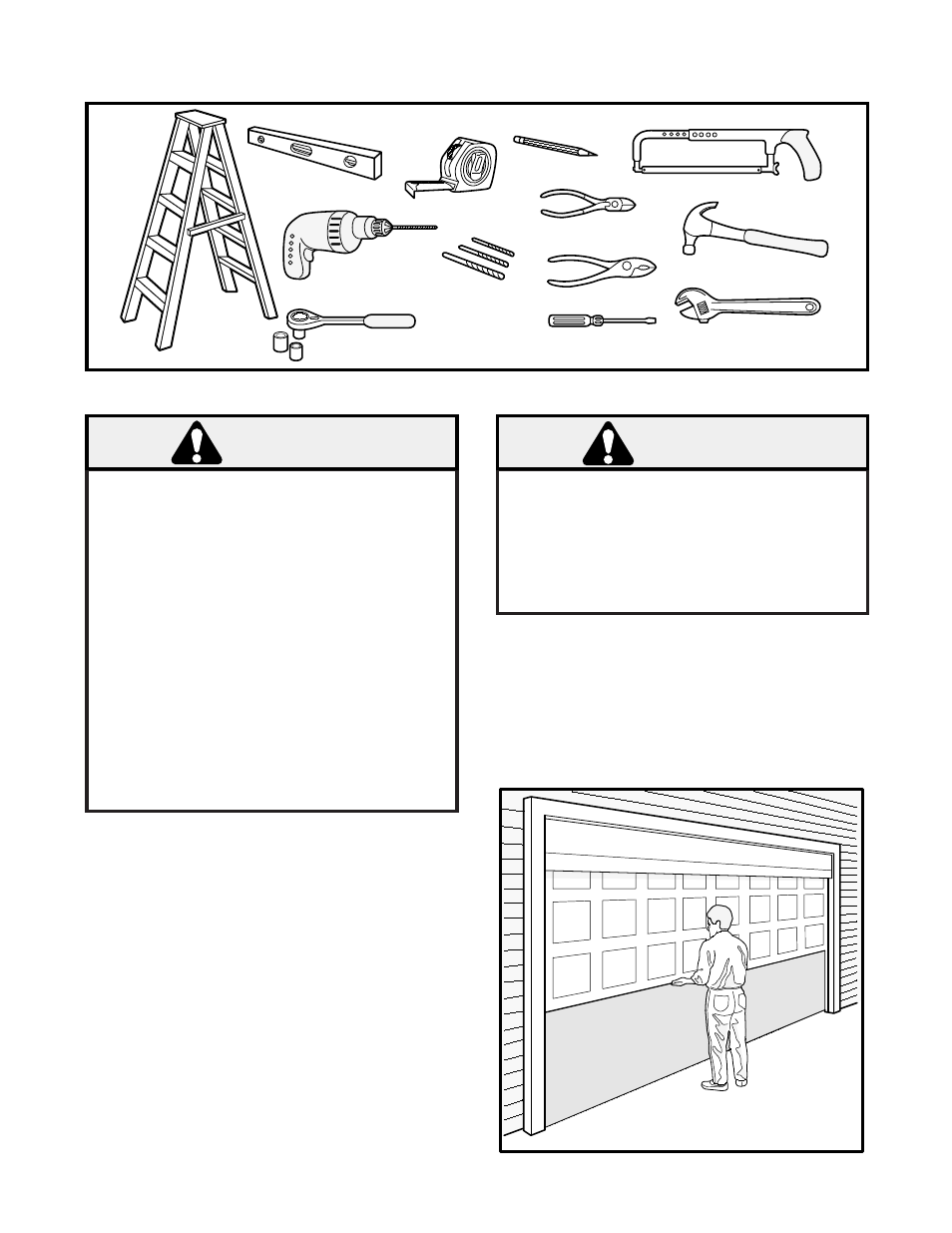 You'll need tools, Warning caution caution | Chamberlain CSO 1/2HP User Manual | Page 3 / 36