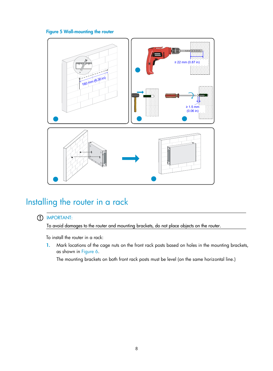 Installing the router in a rack | H3C Technologies H3C MSR 800 User Manual | Page 15 / 41
