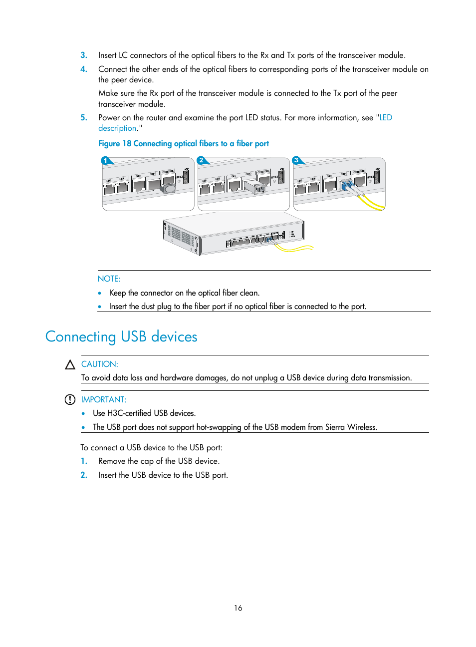 Connecting usb devices, T 2 of, Figure 18 | H3C Technologies H3C MSR 800 User Manual | Page 23 / 41