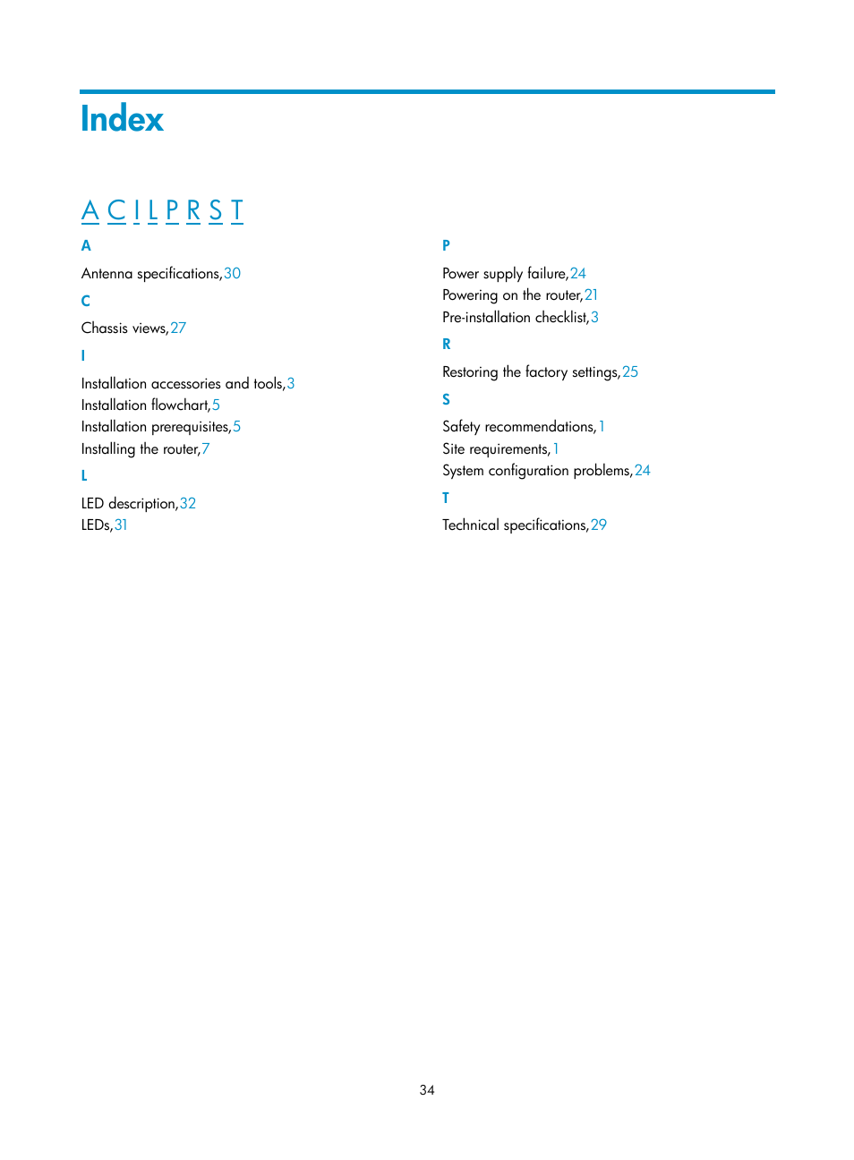 Index | H3C Technologies H3C MSR 800 User Manual | Page 41 / 41