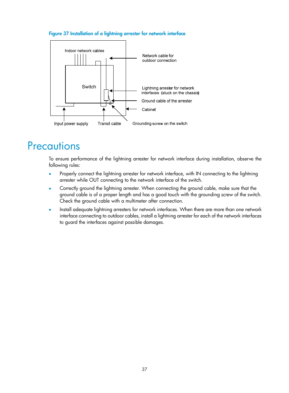 Precautions | H3C Technologies H3C WX3000E Series Wireless Switches User Manual | Page 45 / 73