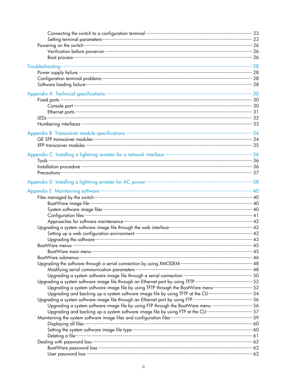 H3C Technologies H3C WX3000E Series Wireless Switches User Manual | Page 7 / 73