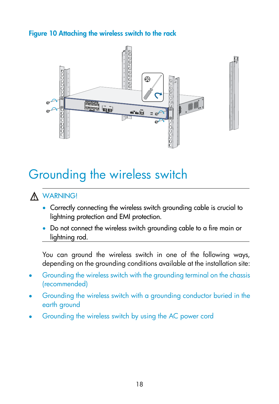 Grounding the wireless switch | H3C Technologies H3C WX3000E Series Wireless Switches User Manual | Page 27 / 73