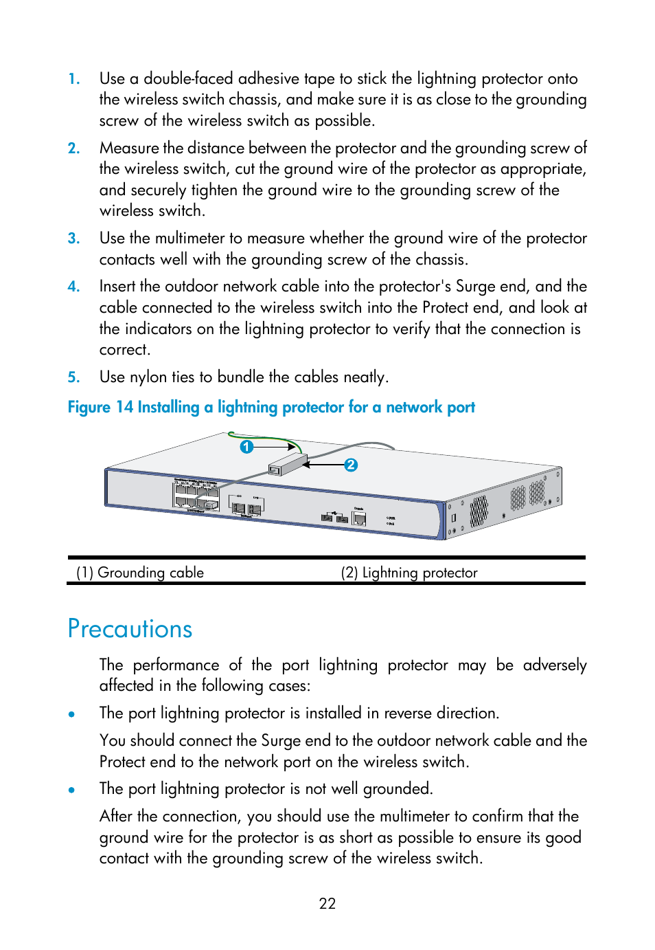 Precautions | H3C Technologies H3C WX3000E Series Wireless Switches User Manual | Page 31 / 73