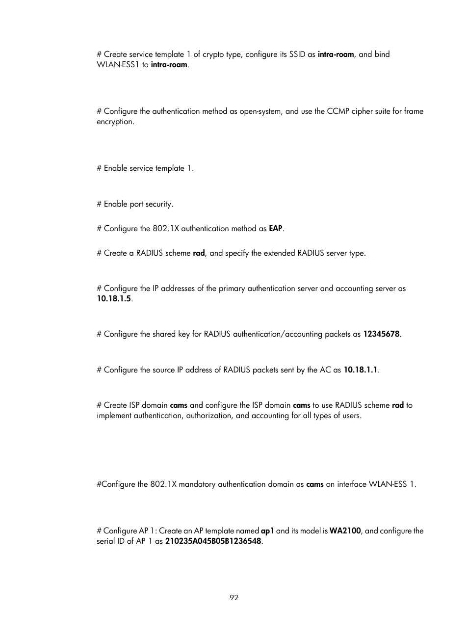 H3C Technologies H3C WX3000E Series Wireless Switches User Manual | Page 104 / 226