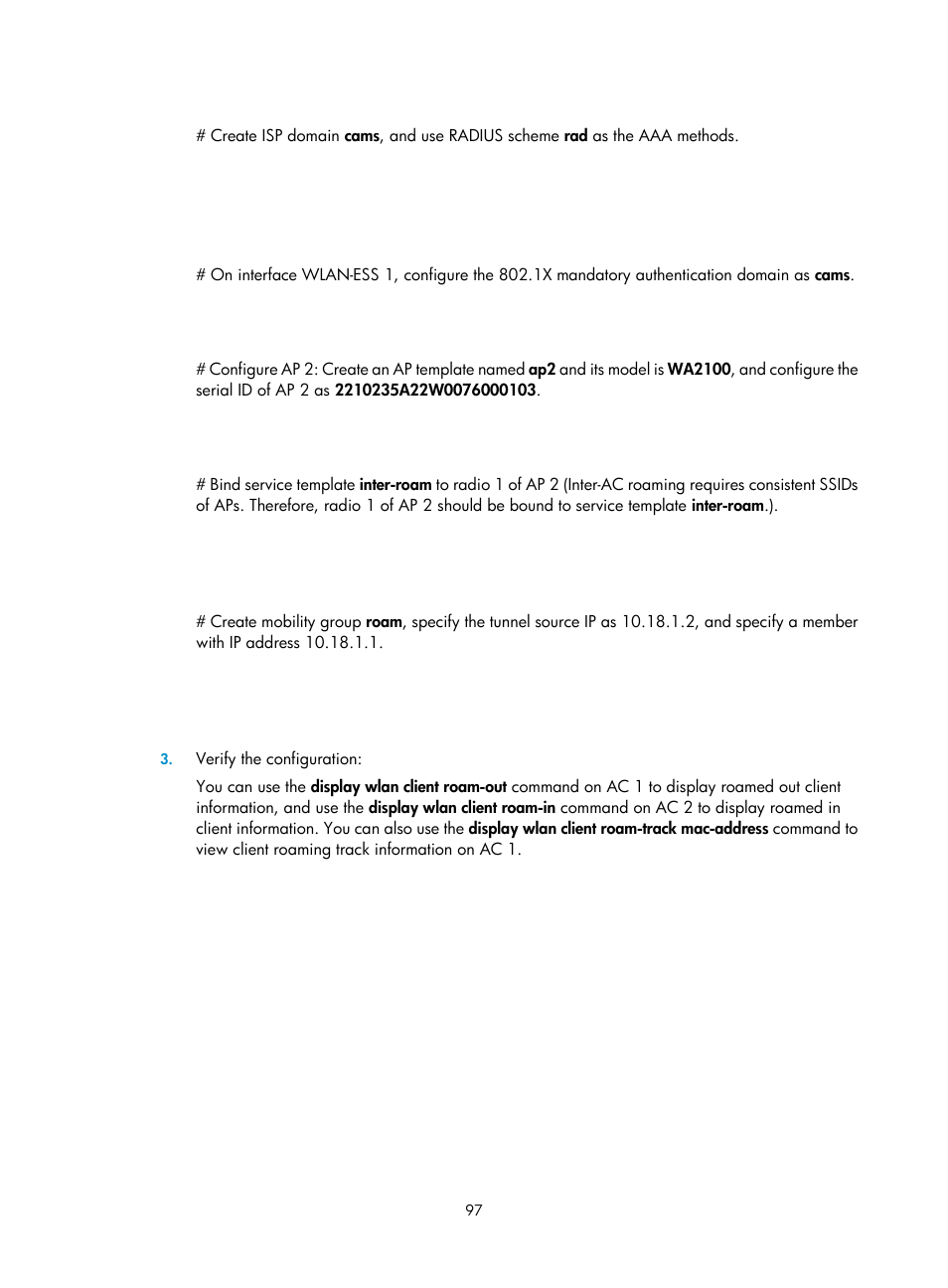 H3C Technologies H3C WX3000E Series Wireless Switches User Manual | Page 109 / 226