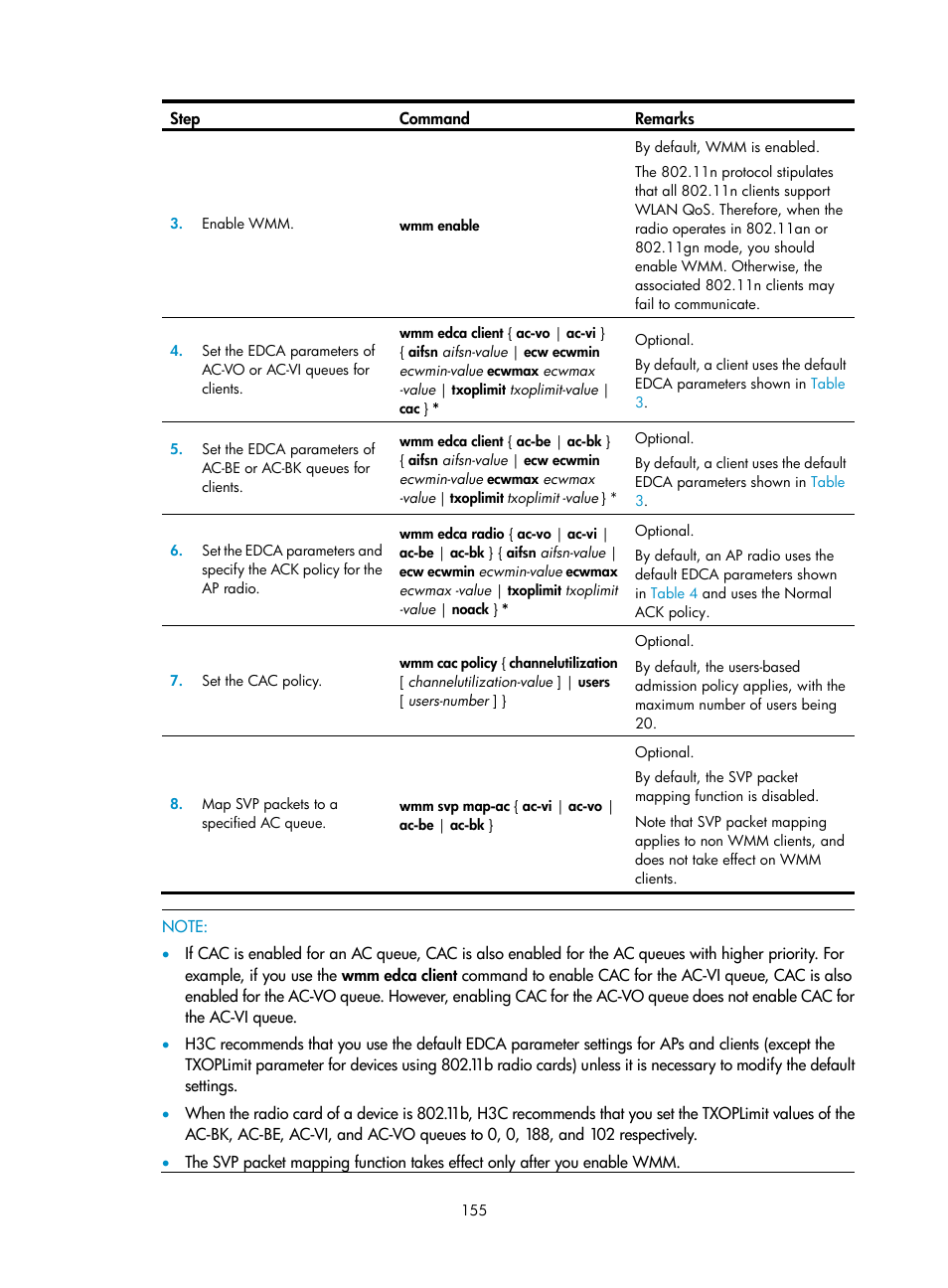 H3C Technologies H3C WX3000E Series Wireless Switches User Manual | Page 167 / 226