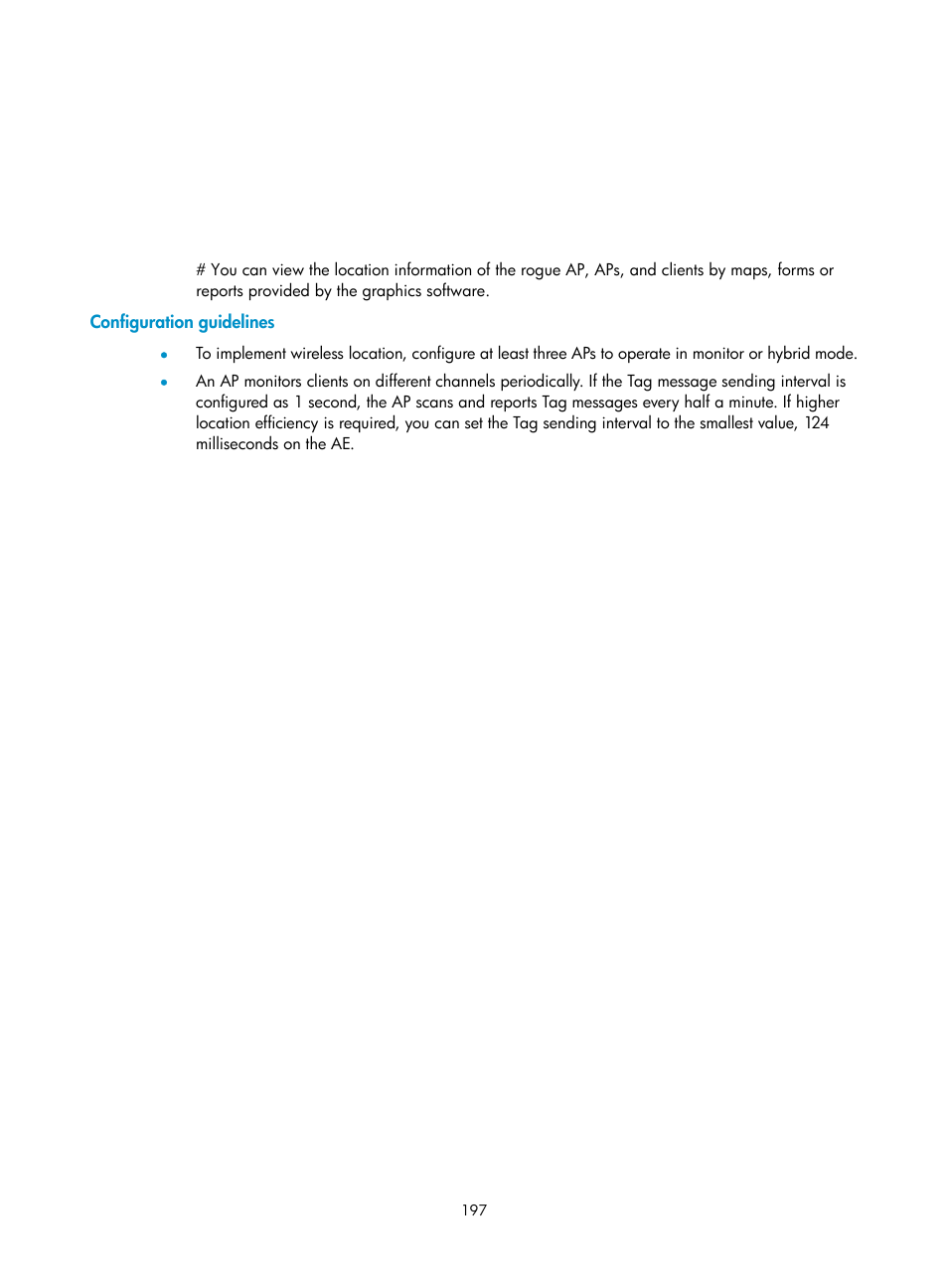 Configuration guidelines | H3C Technologies H3C WX3000E Series Wireless Switches User Manual | Page 209 / 226