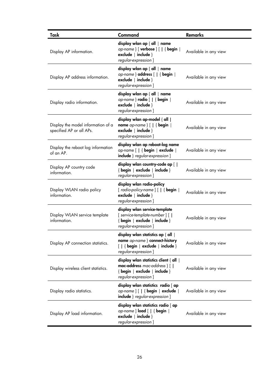 H3C Technologies H3C WX3000E Series Wireless Switches User Manual | Page 38 / 226