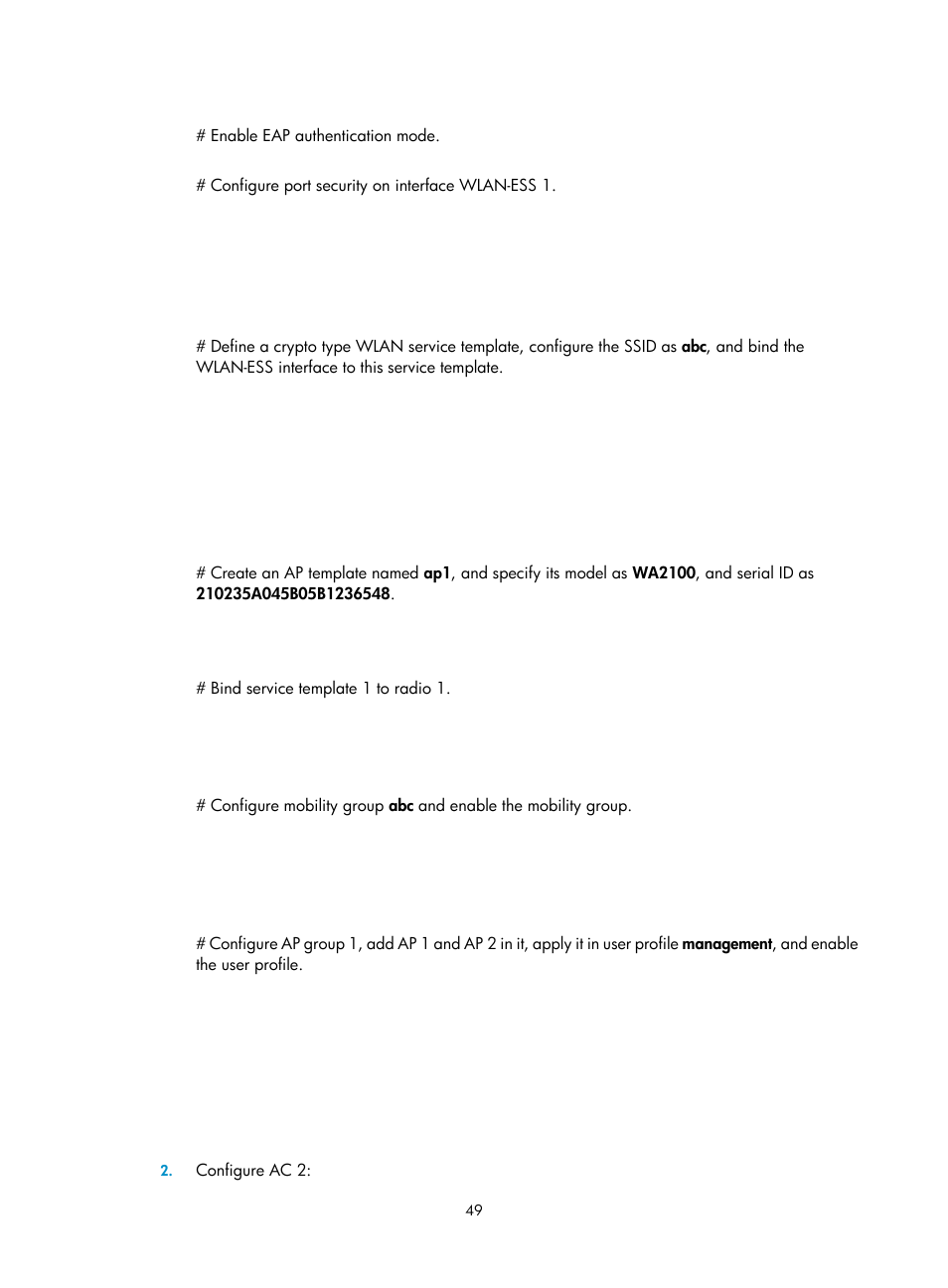 H3C Technologies H3C WX3000E Series Wireless Switches User Manual | Page 61 / 226