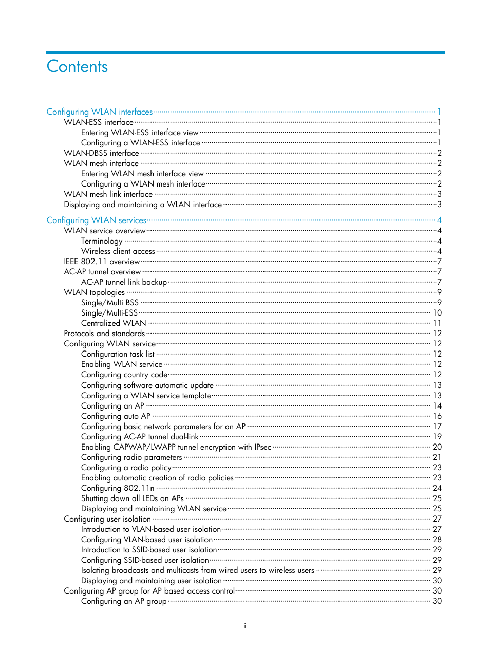 H3C Technologies H3C WX3000E Series Wireless Switches User Manual | Page 7 / 226