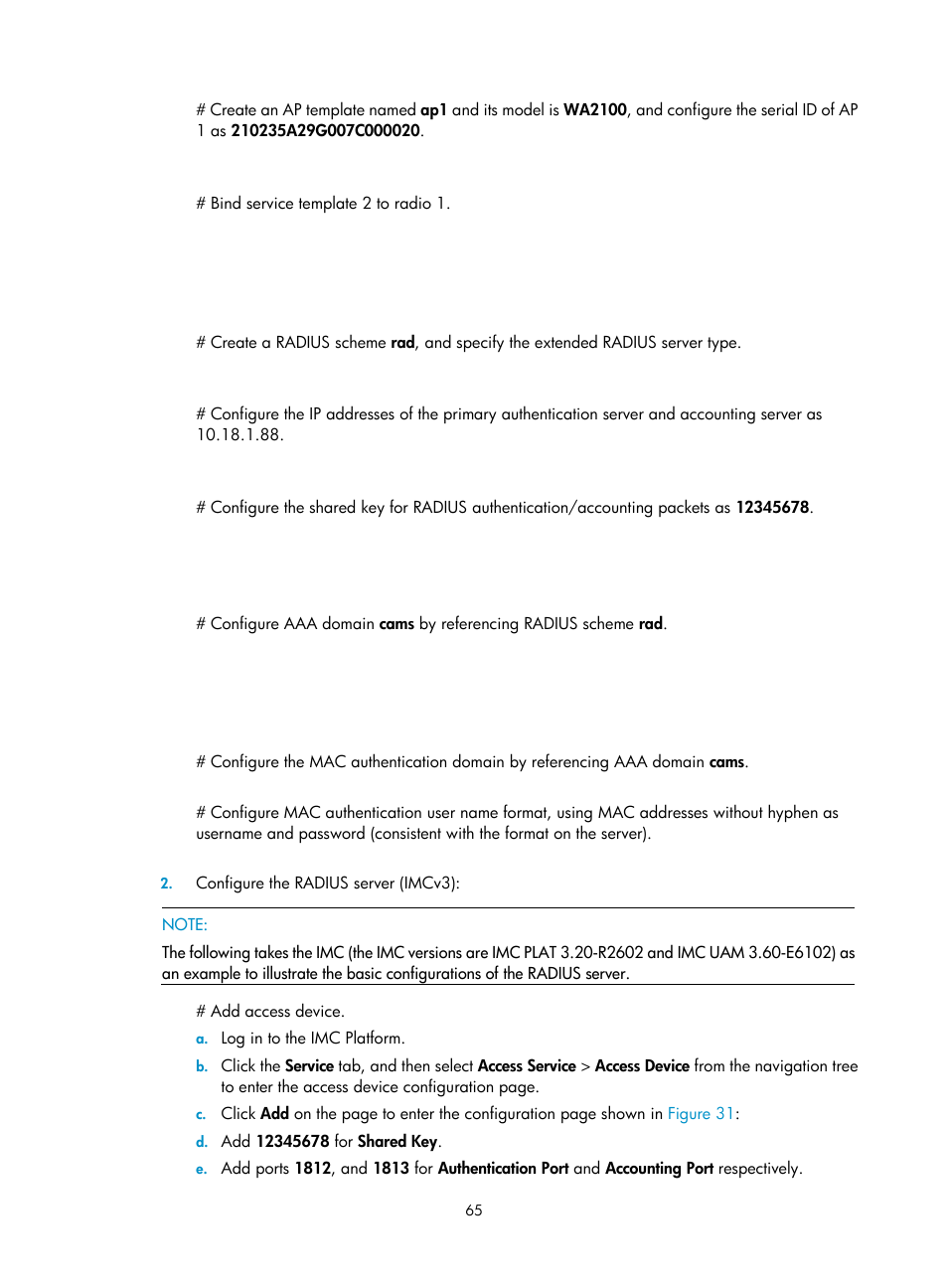 H3C Technologies H3C WX3000E Series Wireless Switches User Manual | Page 77 / 226