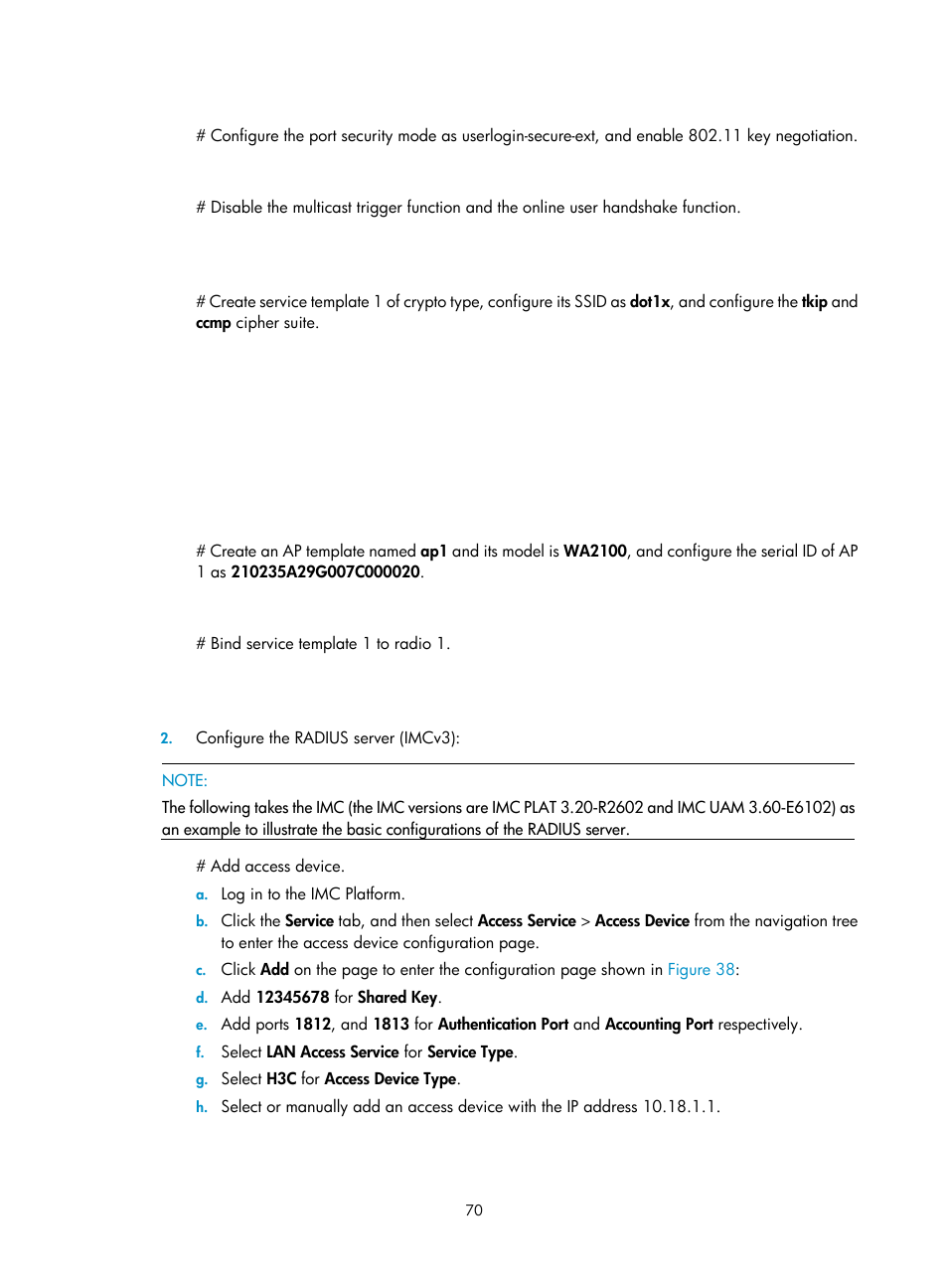 H3C Technologies H3C WX3000E Series Wireless Switches User Manual | Page 82 / 226