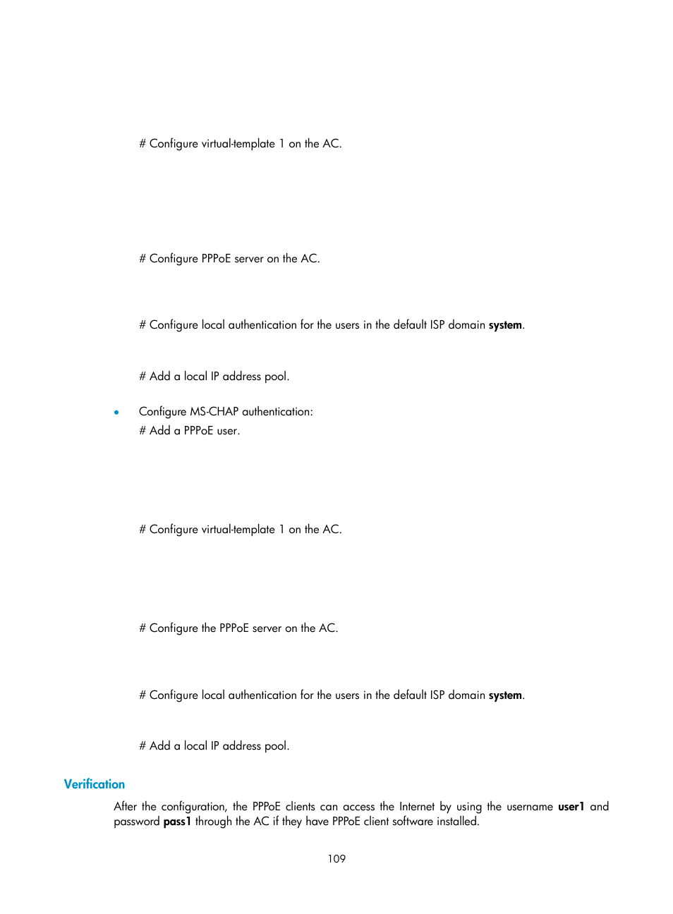 Verification | H3C Technologies H3C WX3000E Series Wireless Switches User Manual | Page 119 / 133
