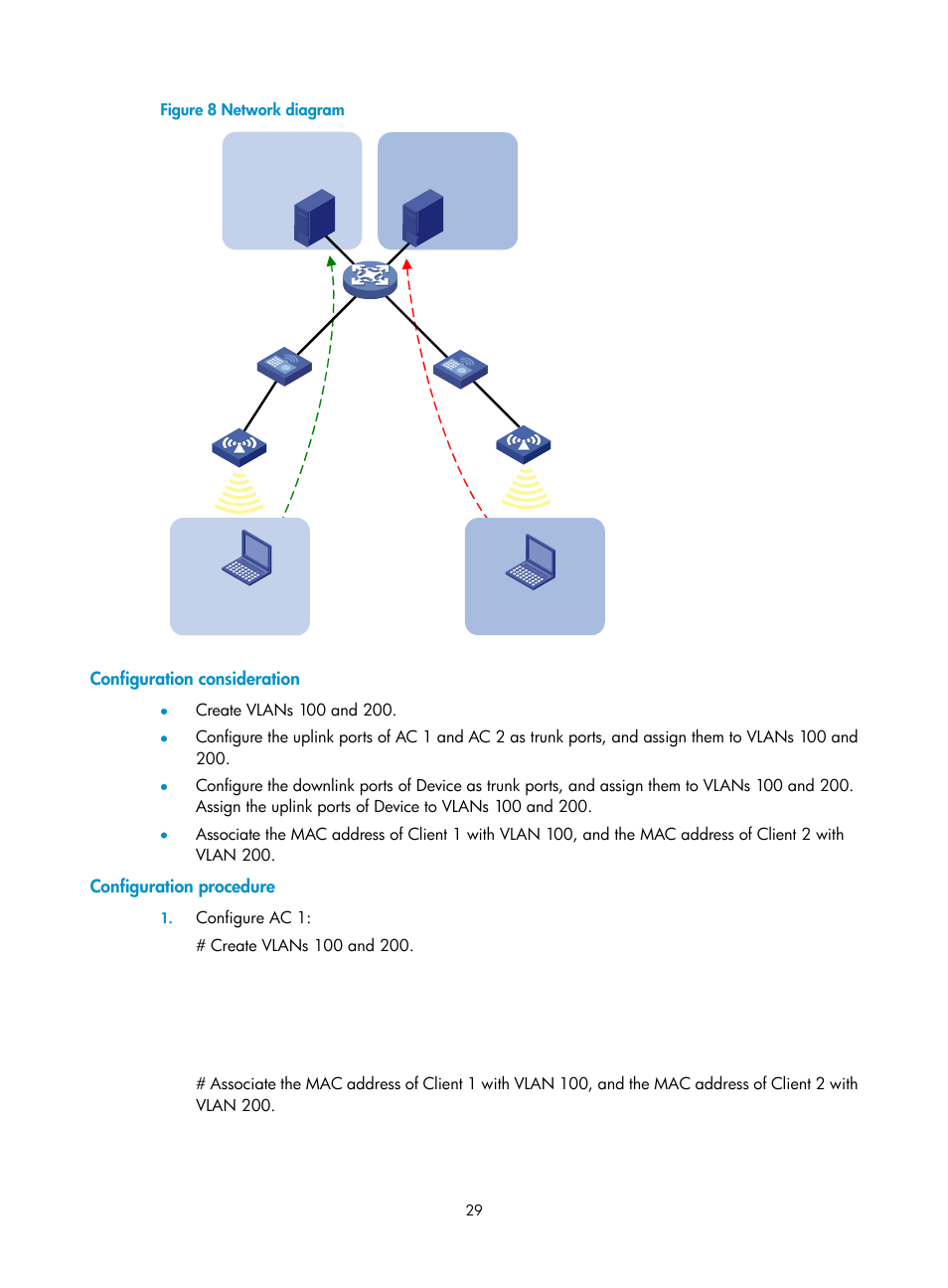 Configuration consideration, Configuration procedure, N in | Figure 8 | H3C Technologies H3C WX3000E Series Wireless Switches User Manual | Page 39 / 133