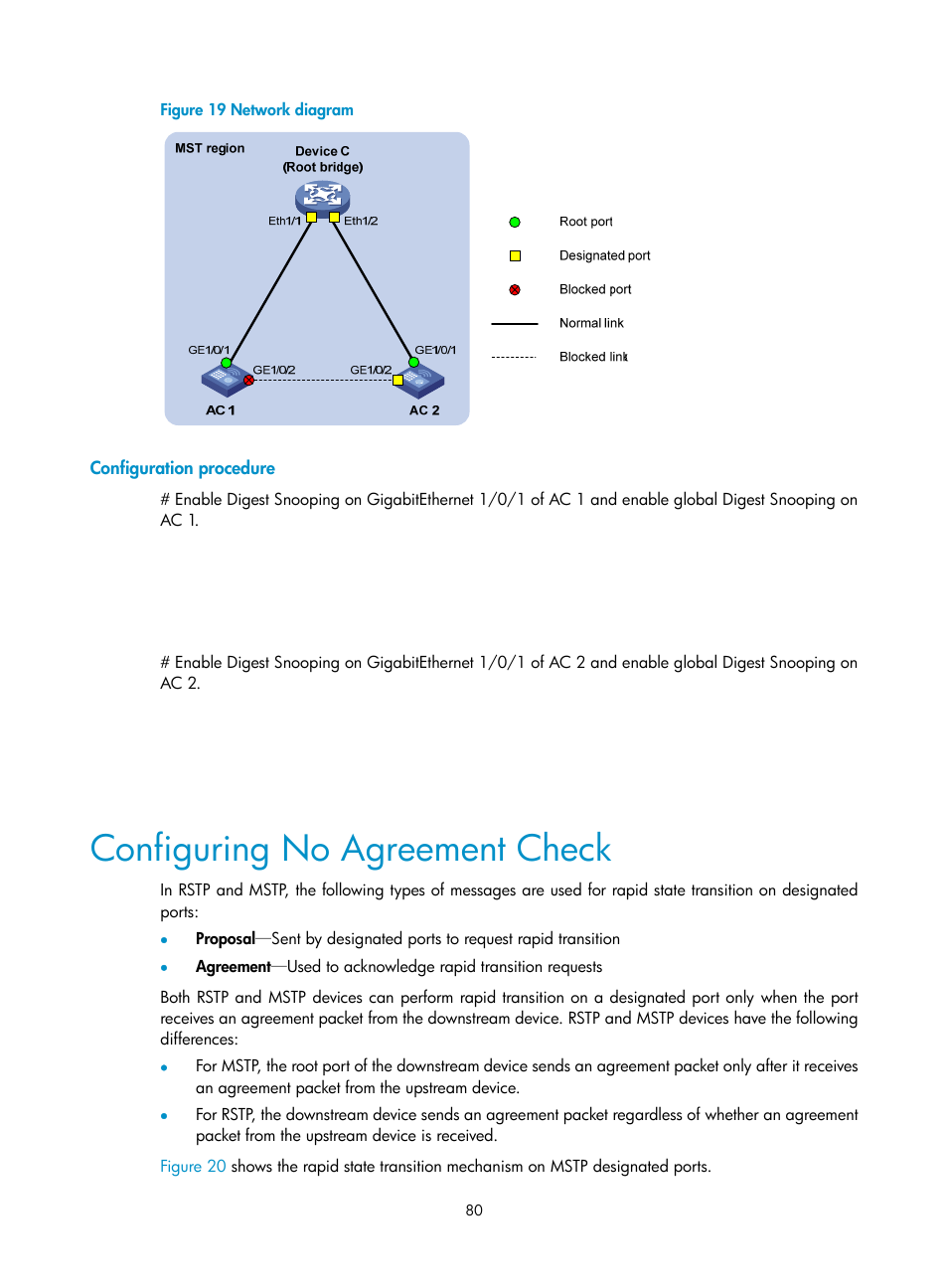 Configuration procedure, Configuring no agreement check | H3C Technologies H3C WX3000E Series Wireless Switches User Manual | Page 90 / 133