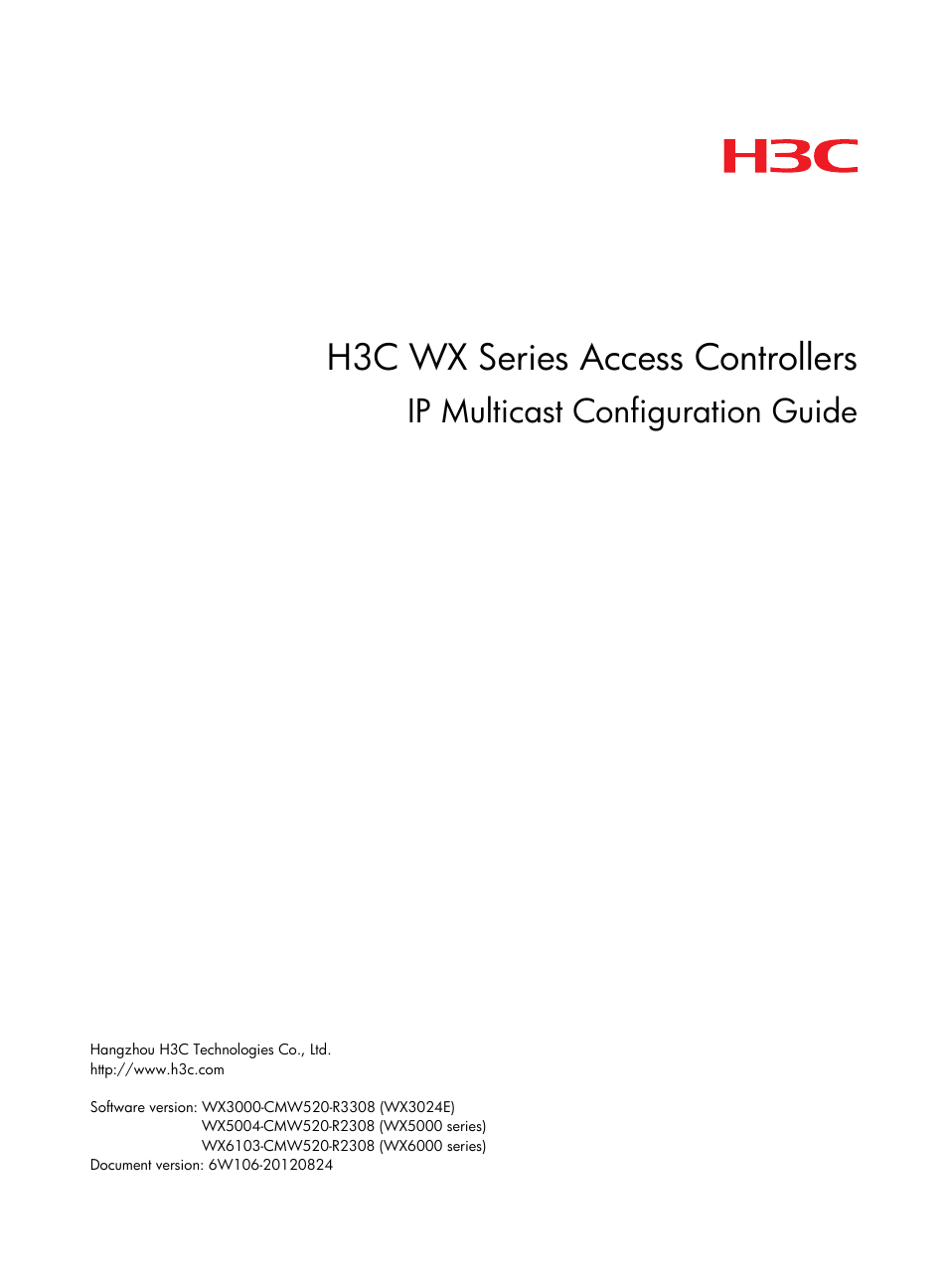 H3C Technologies H3C WX3000E Series Wireless Switches User Manual | 111 pages