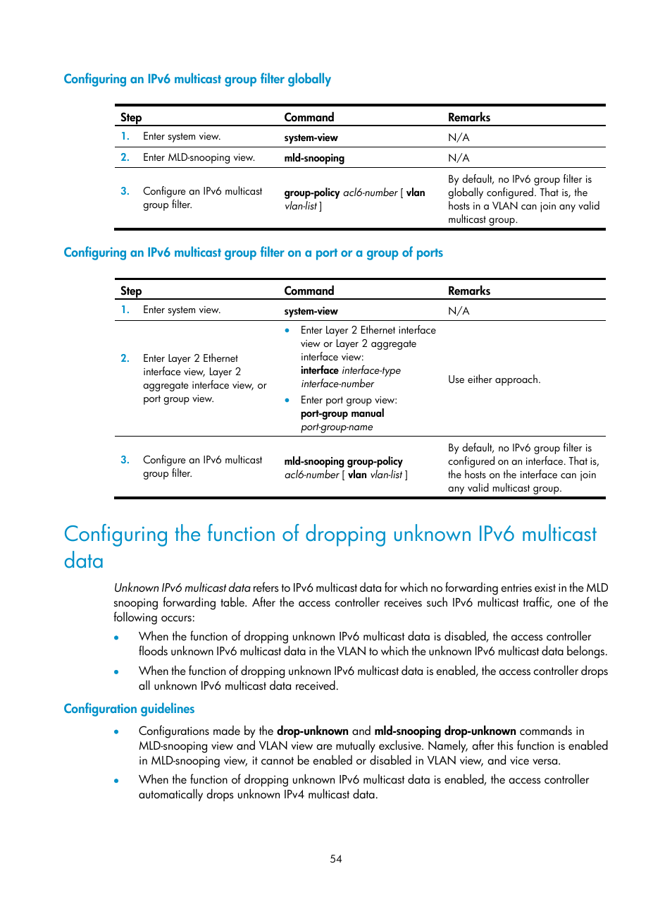 Configuration guidelines | H3C Technologies H3C WX3000E Series Wireless Switches User Manual | Page 63 / 111
