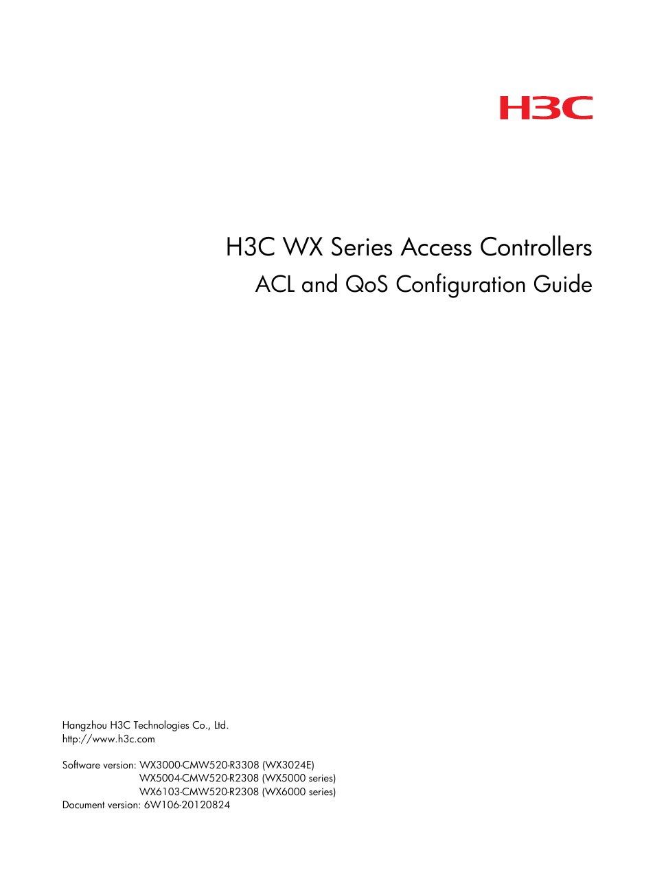 H3C Technologies H3C WX3000E Series Wireless Switches User Manual | 63 pages