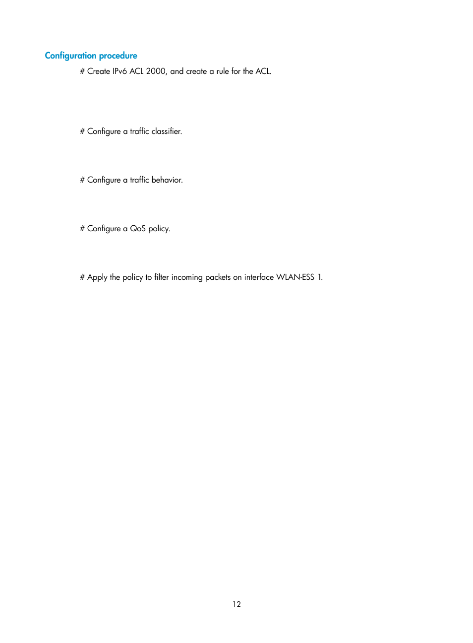 Configuration procedure | H3C Technologies H3C WX3000E Series Wireless Switches User Manual | Page 21 / 63