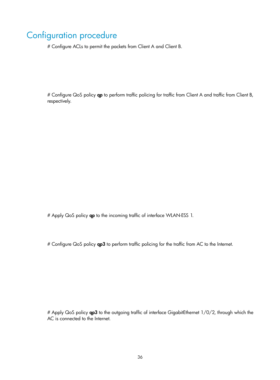 Configuration procedure | H3C Technologies H3C WX3000E Series Wireless Switches User Manual | Page 45 / 63