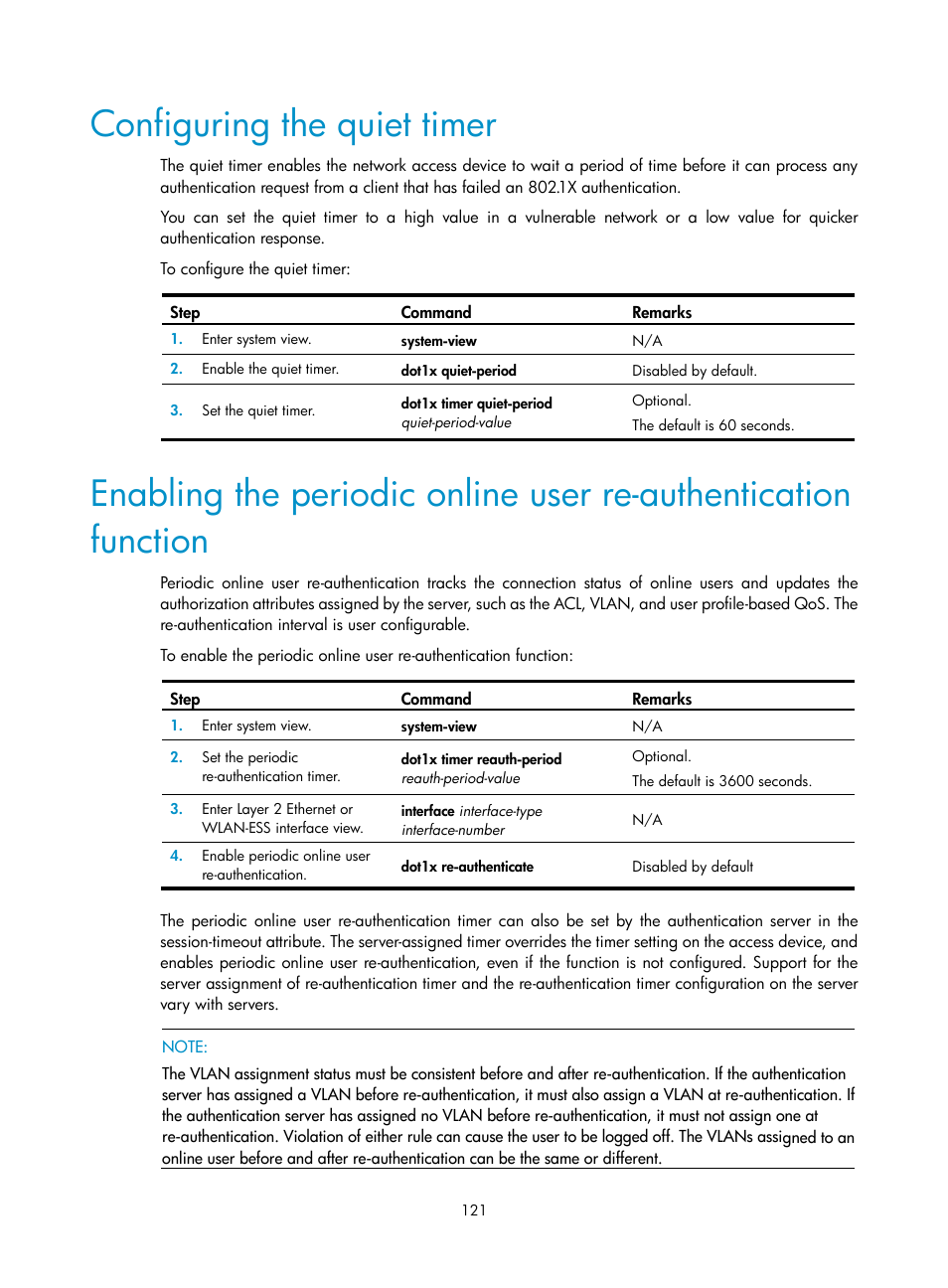 Configuring the quiet timer | H3C Technologies H3C WX3000E Series Wireless Switches User Manual | Page 135 / 394