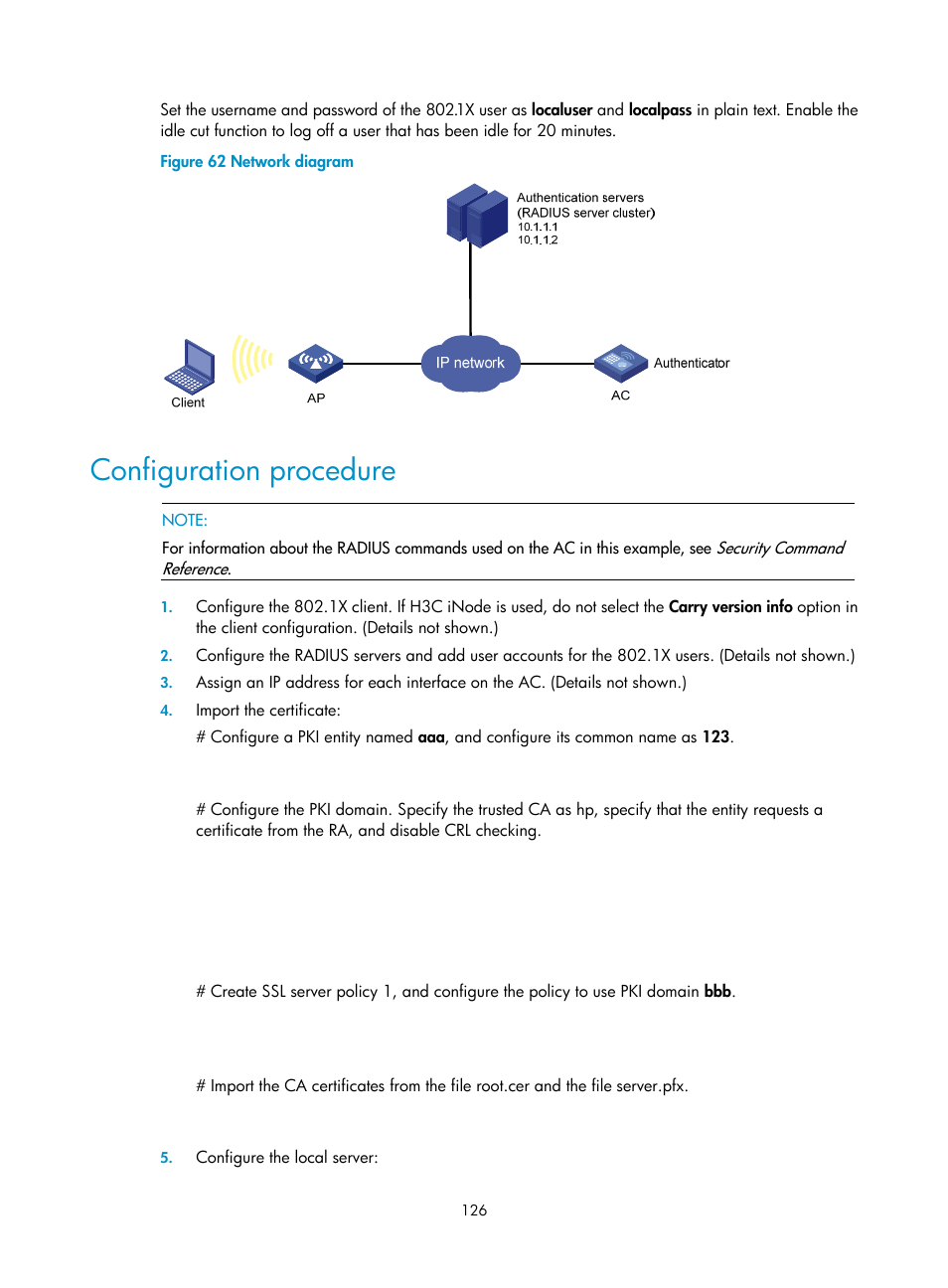 Configuration procedure | H3C Technologies H3C WX3000E Series Wireless Switches User Manual | Page 140 / 394