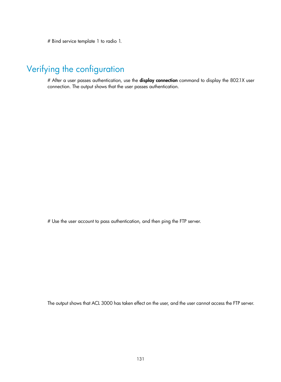 Verifying the configuration | H3C Technologies H3C WX3000E Series Wireless Switches User Manual | Page 145 / 394