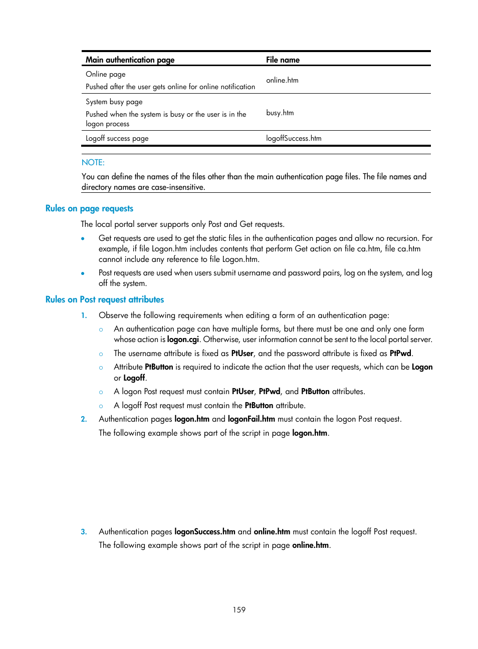 Rules on post request attributes | H3C Technologies H3C WX3000E Series Wireless Switches User Manual | Page 173 / 394