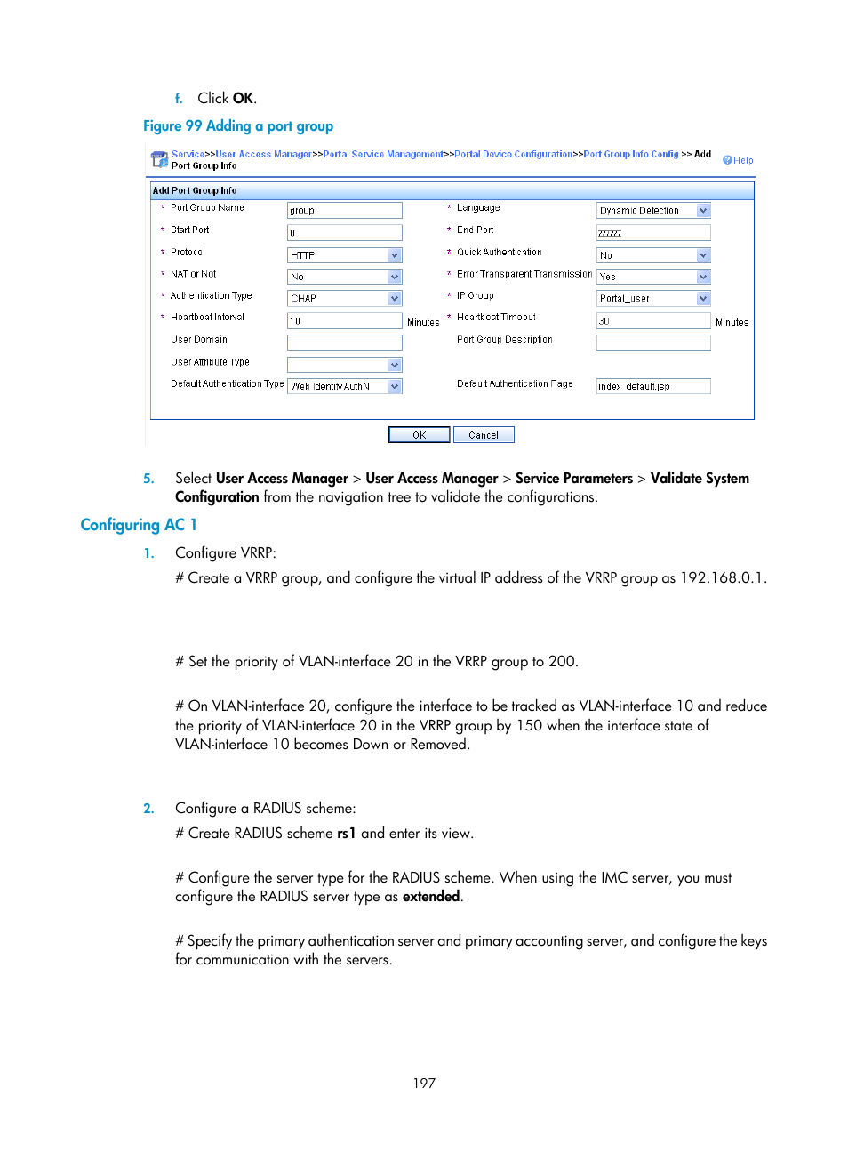 Configuring ac 1, Figure 99 | H3C Technologies H3C WX3000E Series Wireless Switches User Manual | Page 211 / 394