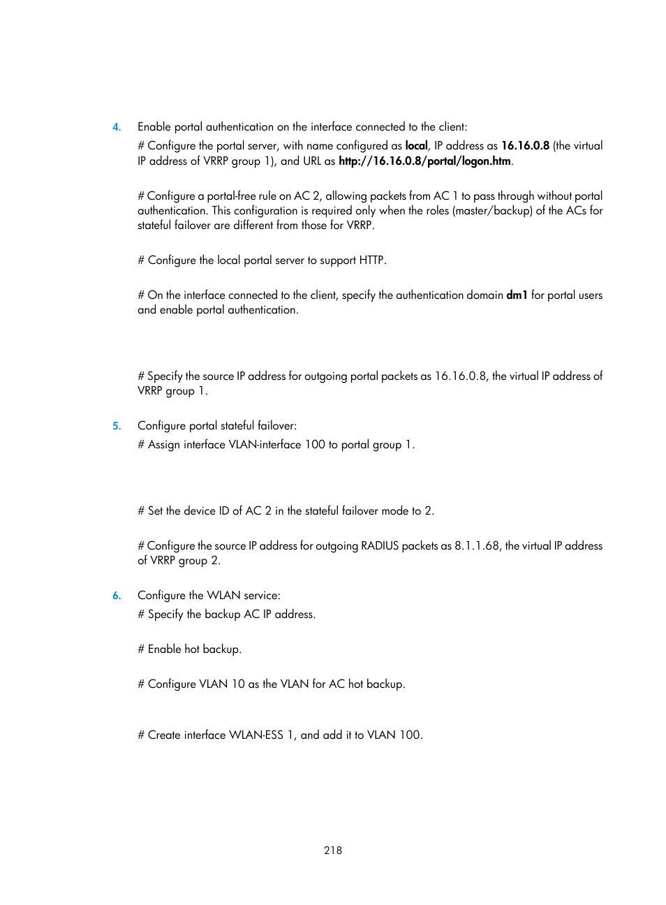 H3C Technologies H3C WX3000E Series Wireless Switches User Manual | Page 232 / 394