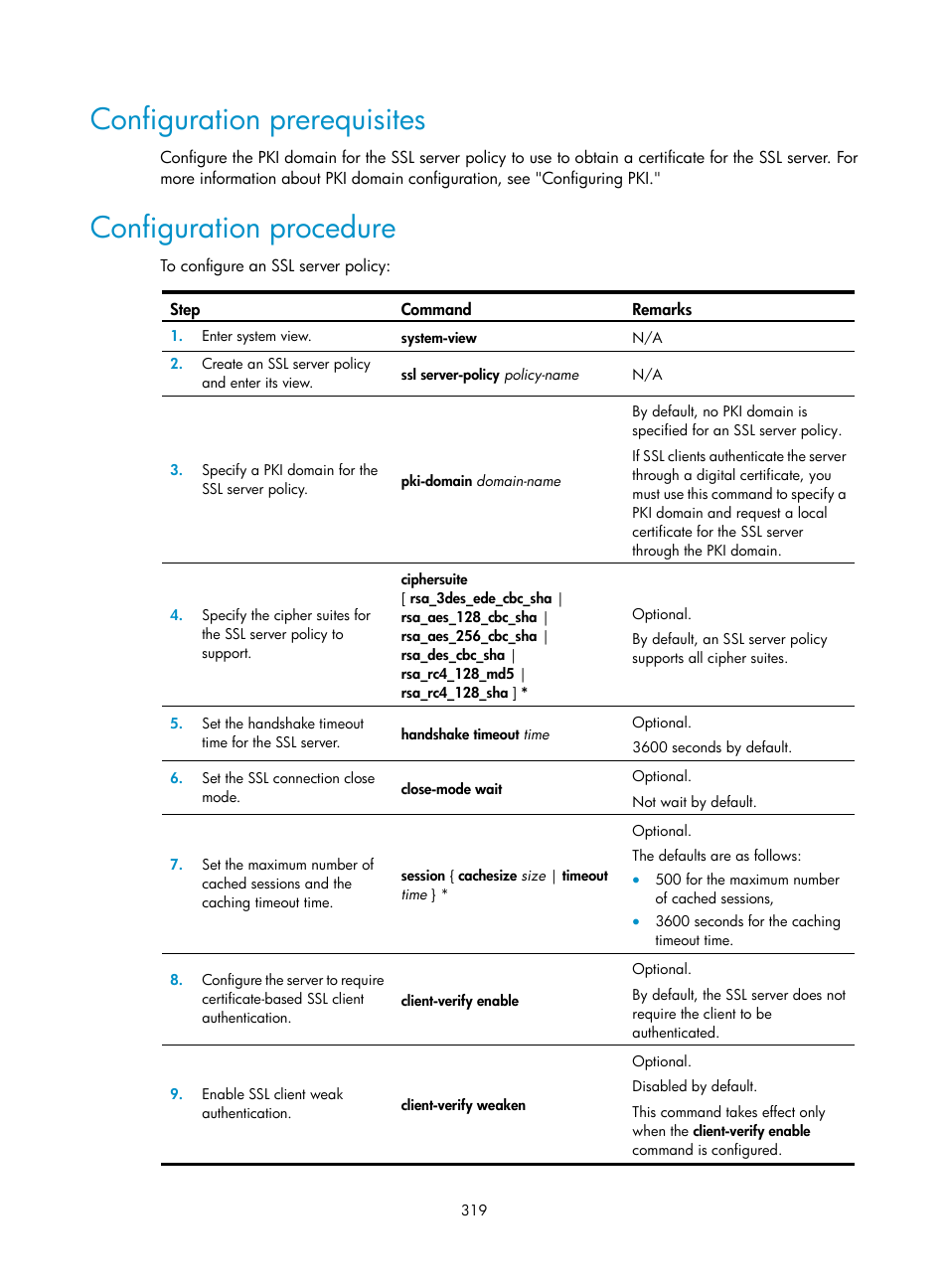 Configuration prerequisites, Configuration procedure | H3C Technologies H3C WX3000E Series Wireless Switches User Manual | Page 333 / 394