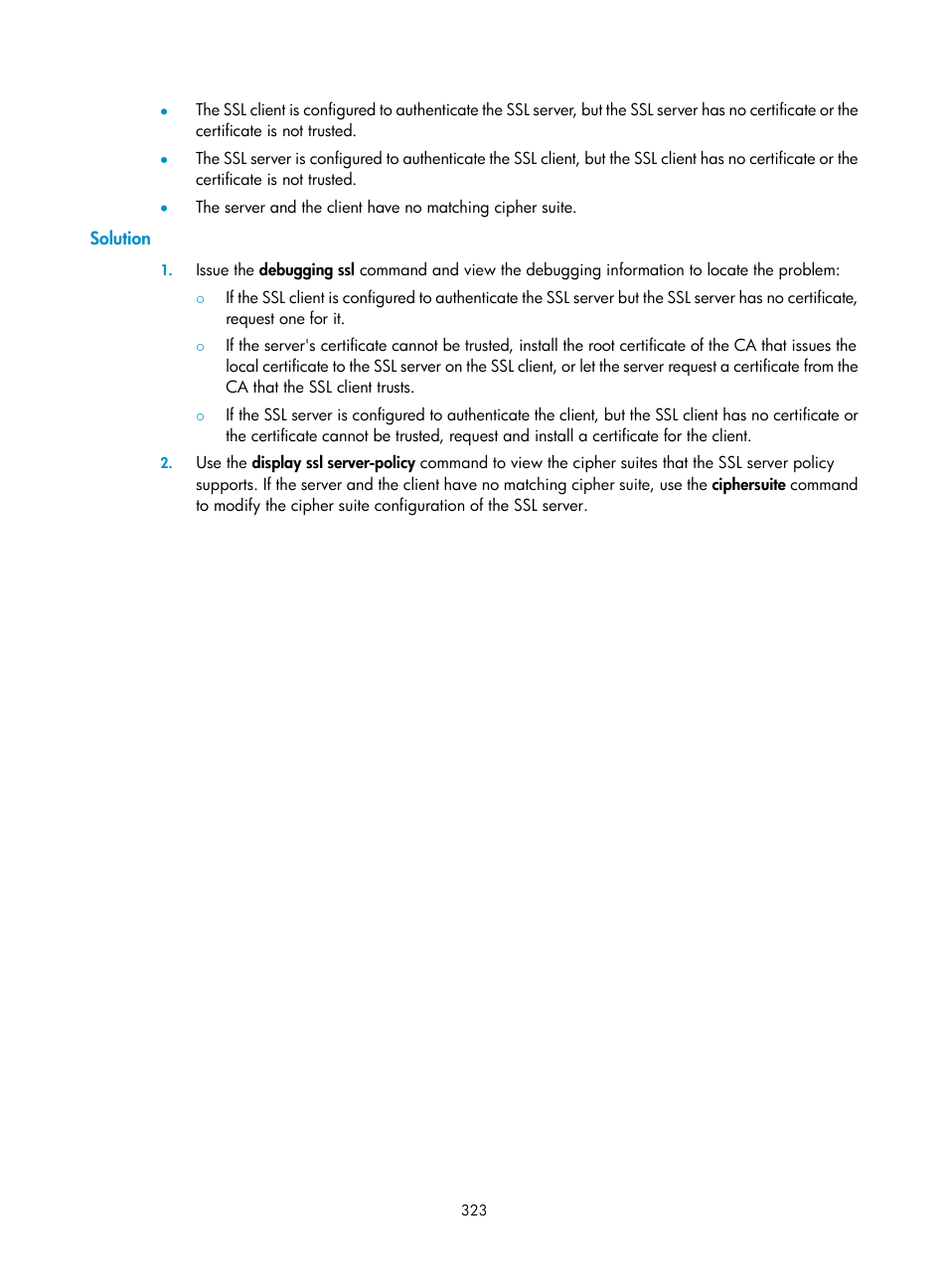 Solution | H3C Technologies H3C WX3000E Series Wireless Switches User Manual | Page 337 / 394