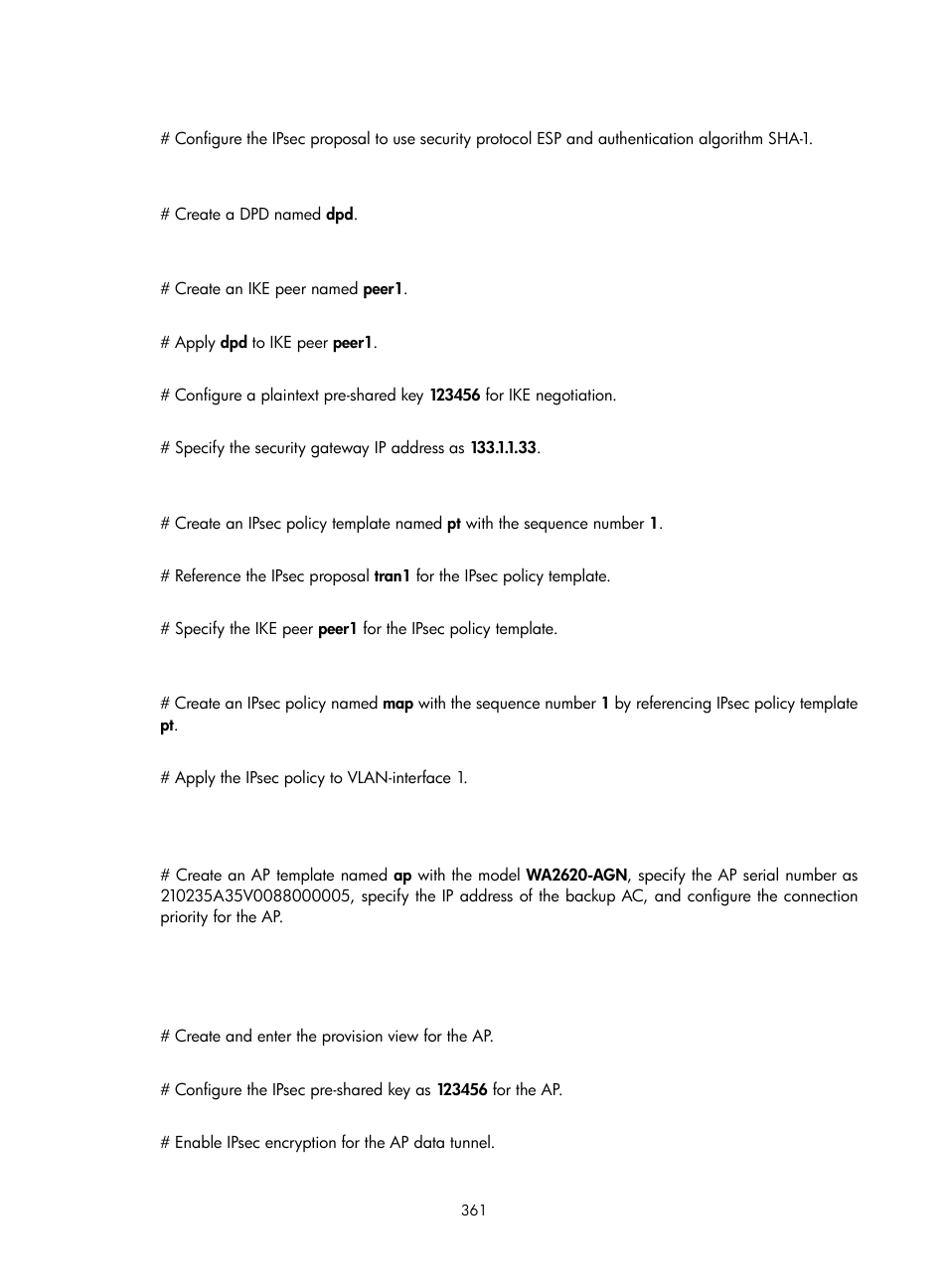 H3C Technologies H3C WX3000E Series Wireless Switches User Manual | Page 375 / 394