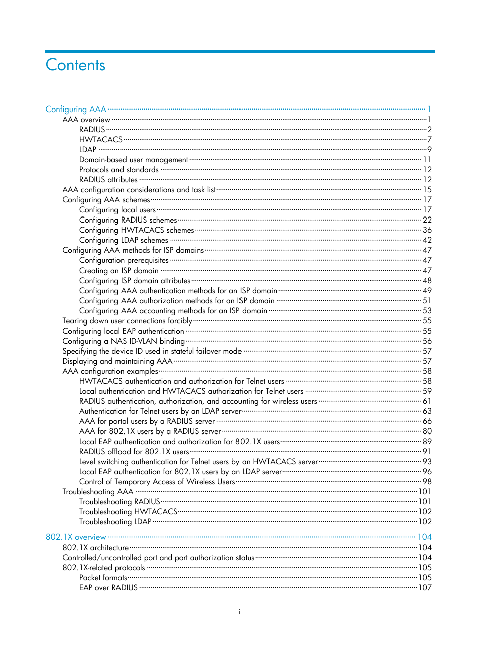 H3C Technologies H3C WX3000E Series Wireless Switches User Manual | Page 7 / 394