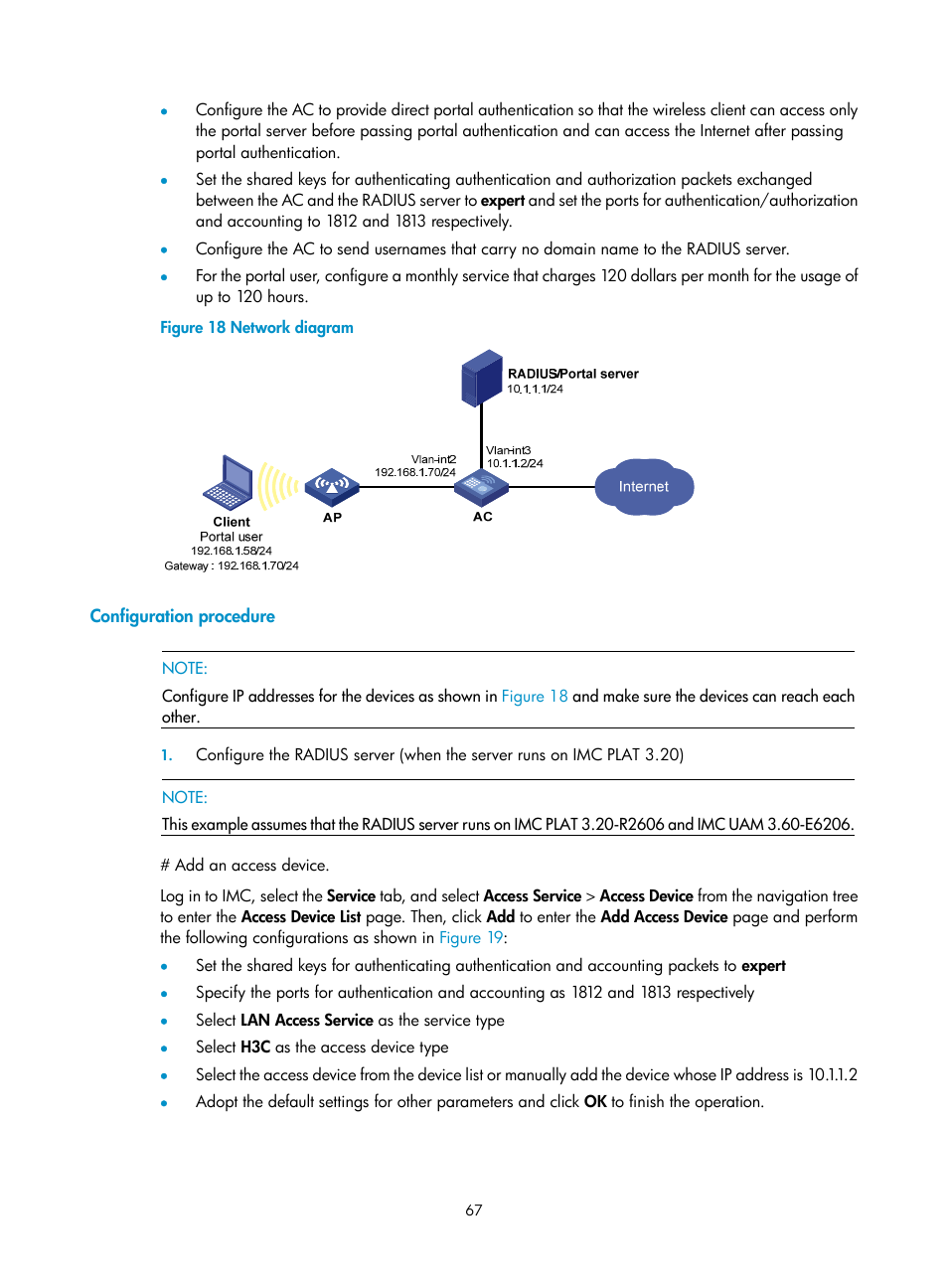 Configuration procedure | H3C Technologies H3C WX3000E Series Wireless Switches User Manual | Page 81 / 394