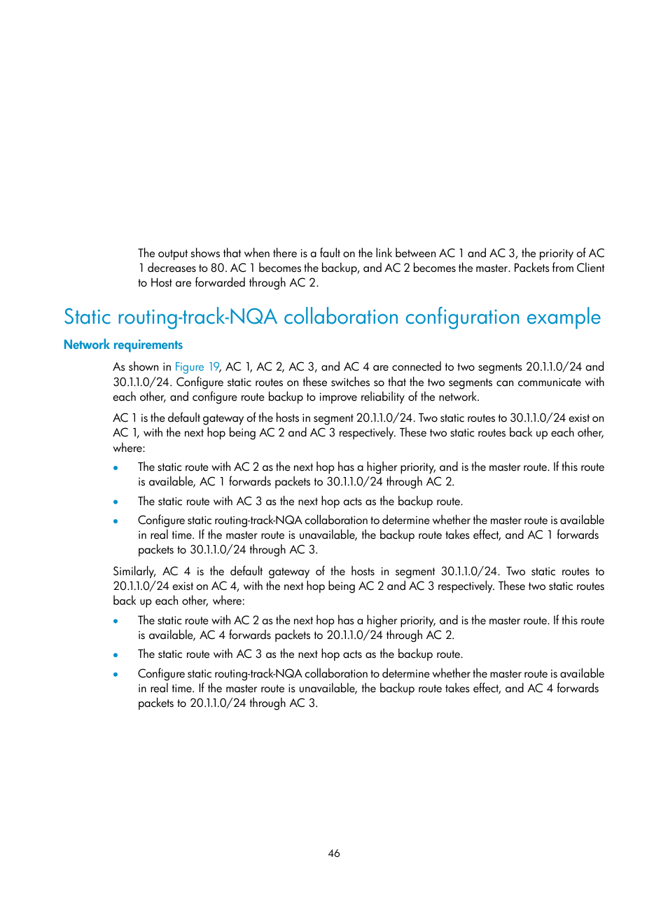 Network requirements | H3C Technologies H3C WX3000E Series Wireless Switches User Manual | Page 54 / 62