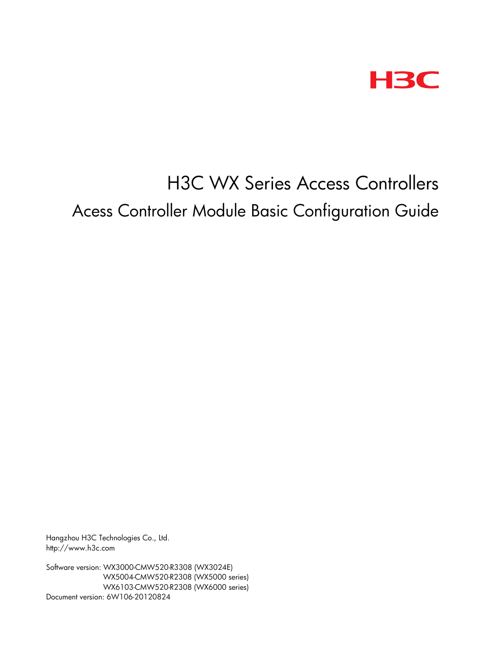 H3C Technologies H3C WX3000E Series Wireless Switches User Manual | 13 pages