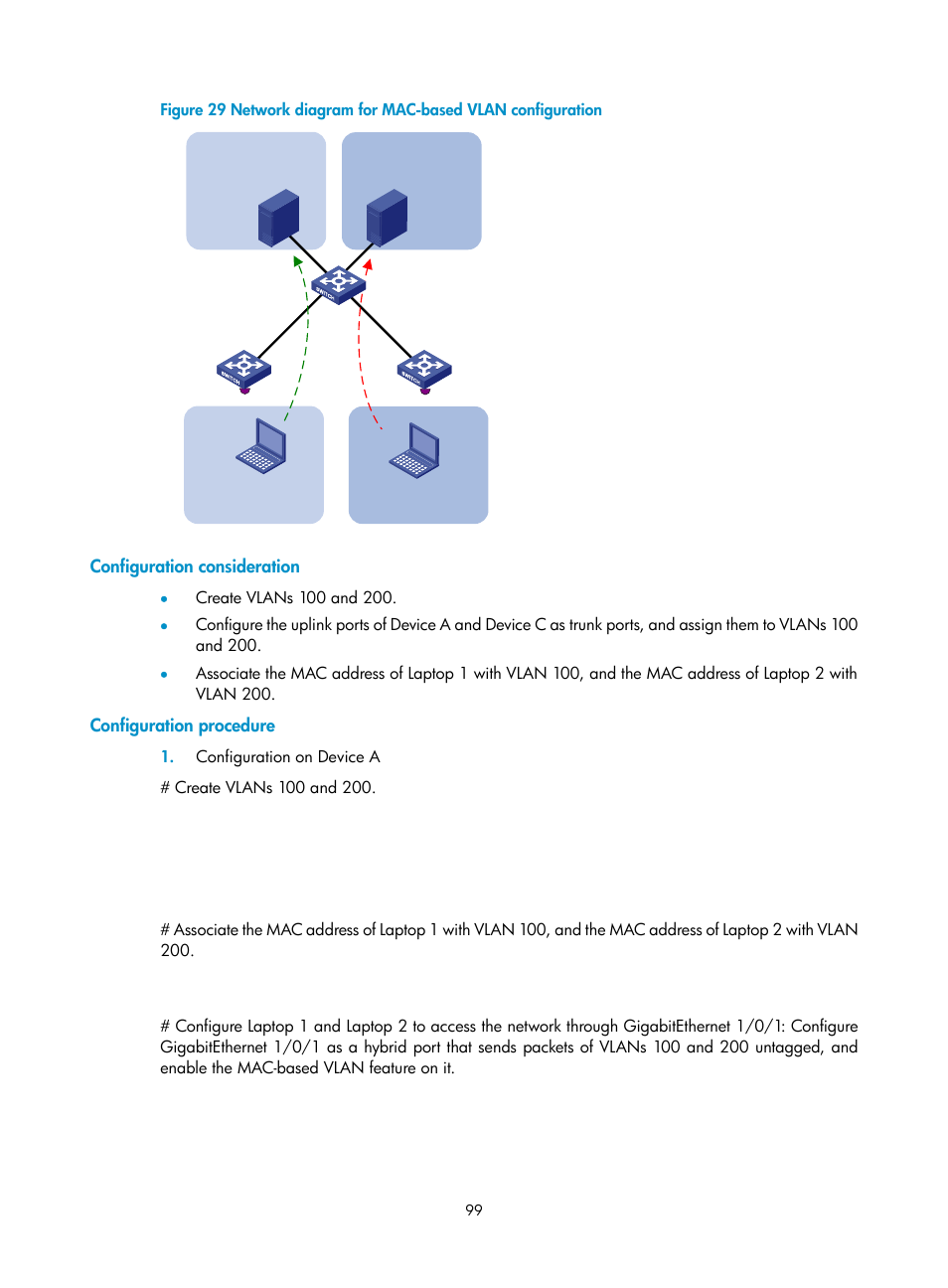Configuration consideration, Configuration procedure | H3C Technologies H3C WX3000E Series Wireless Switches User Manual | Page 108 / 156