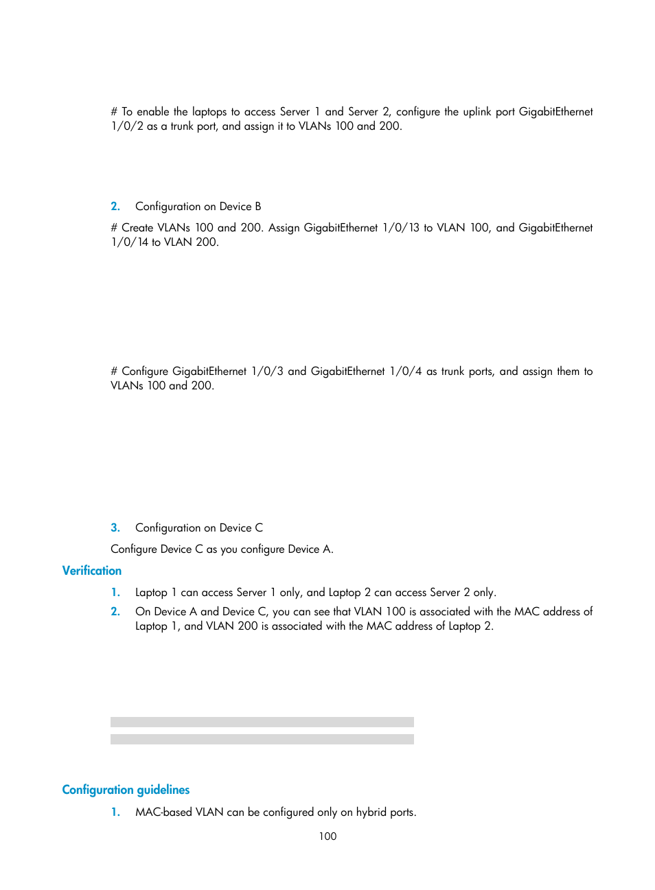 Verification, Configuration guidelines | H3C Technologies H3C WX3000E Series Wireless Switches User Manual | Page 109 / 156