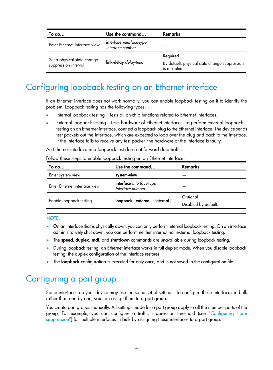 Configuring a port group | H3C Technologies H3C WX3000E Series Wireless Switches User Manual | Page 13 / 156