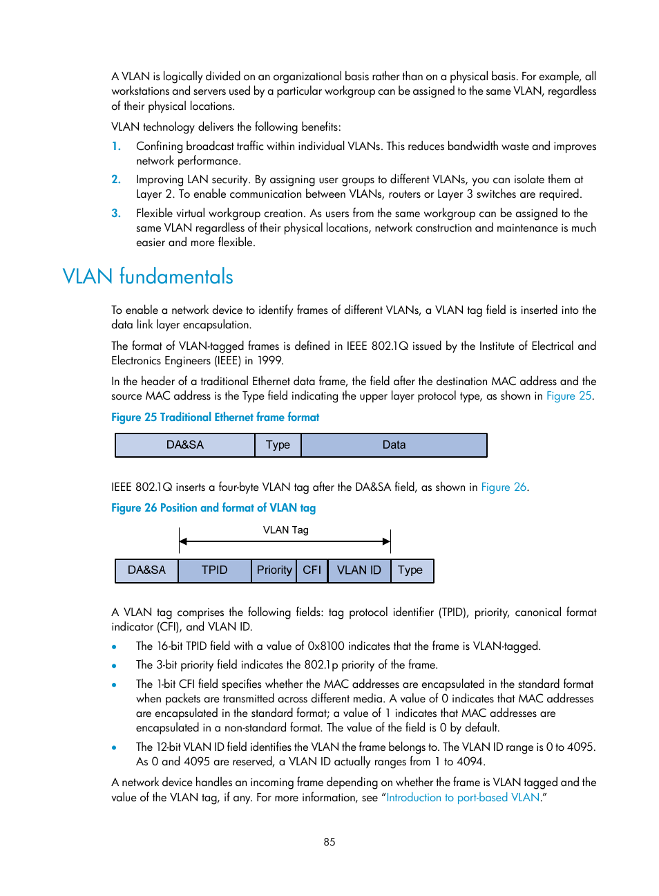 Vlan fundamentals | H3C Technologies H3C WX3000E Series Wireless Switches User Manual | Page 94 / 156