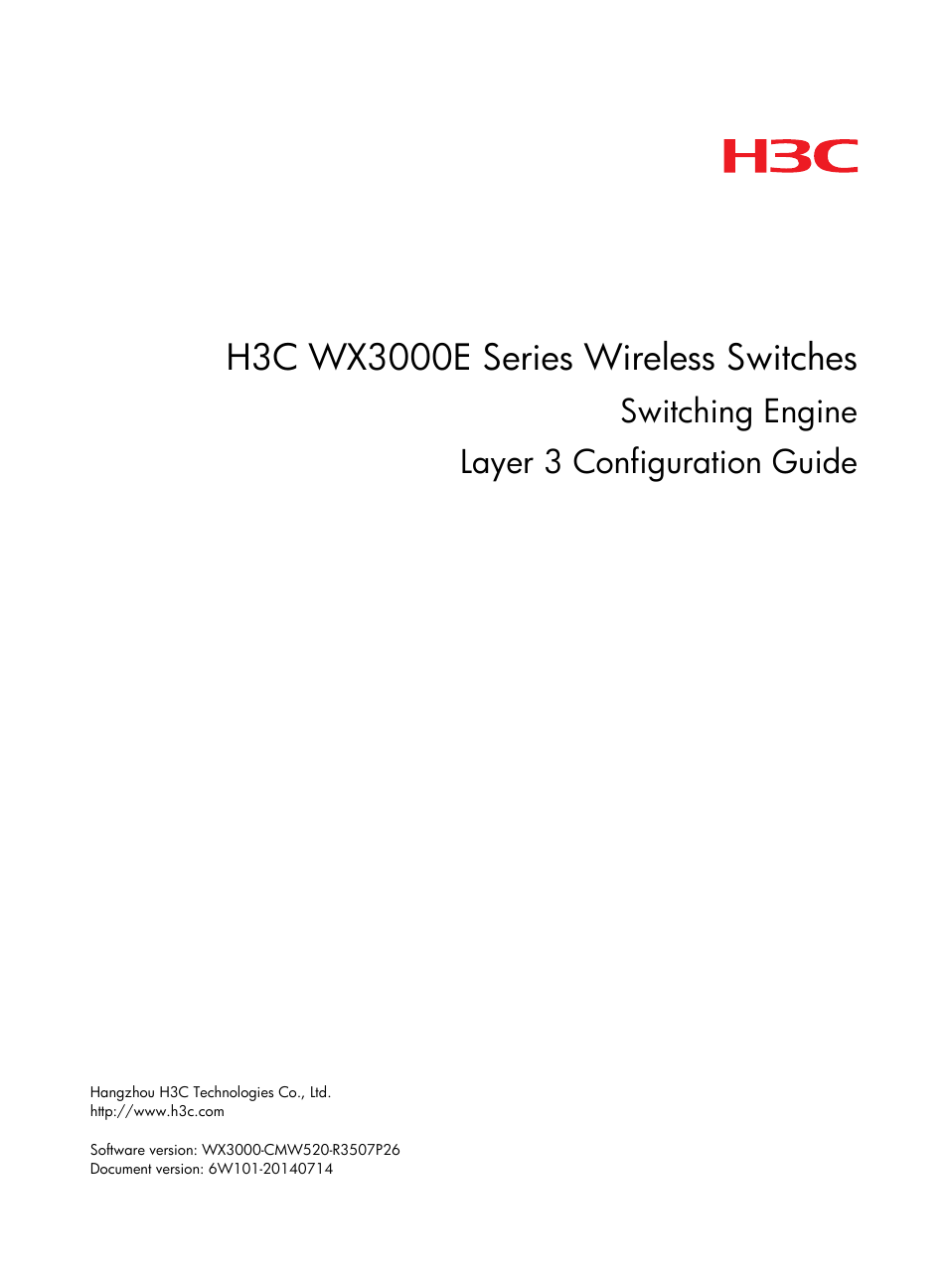 H3C Technologies H3C WX3000E Series Wireless Switches User Manual | 191 pages