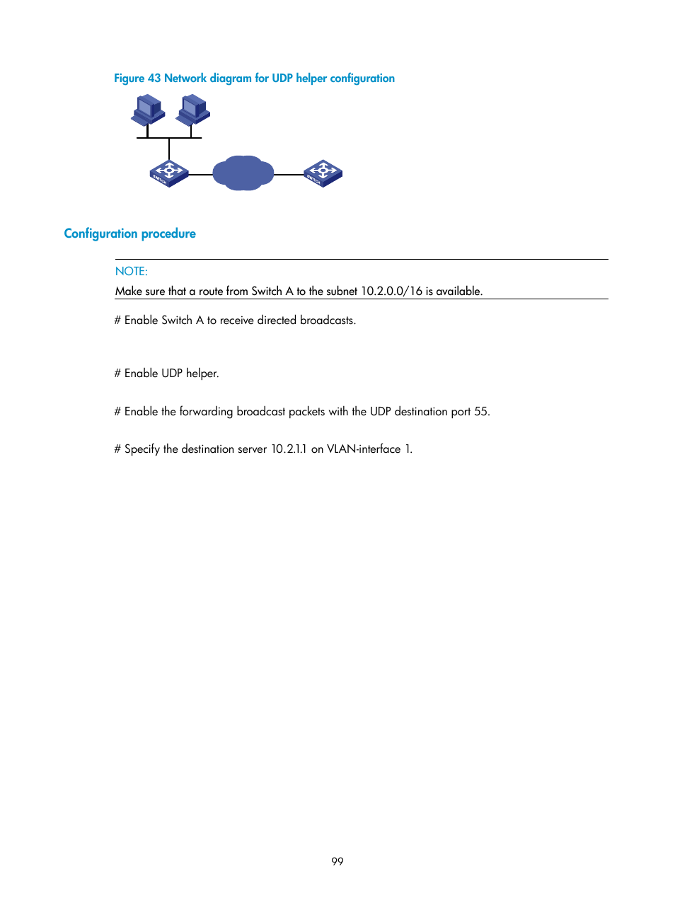 Configuration procedure, N in, Figure 43 | H3C Technologies H3C WX3000E Series Wireless Switches User Manual | Page 110 / 191