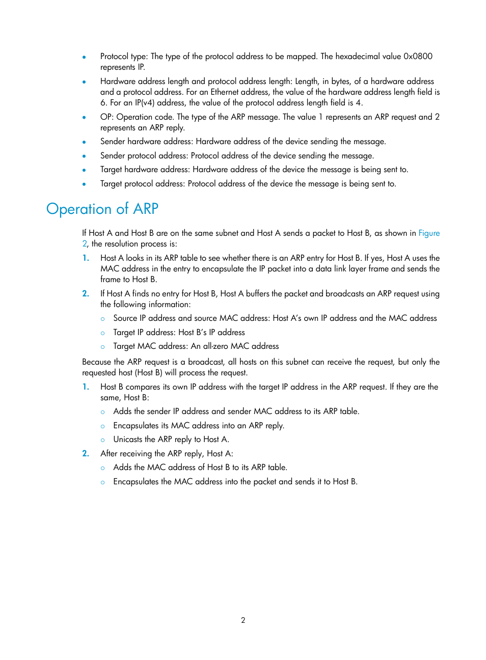 Operation of arp | H3C Technologies H3C WX3000E Series Wireless Switches User Manual | Page 13 / 191