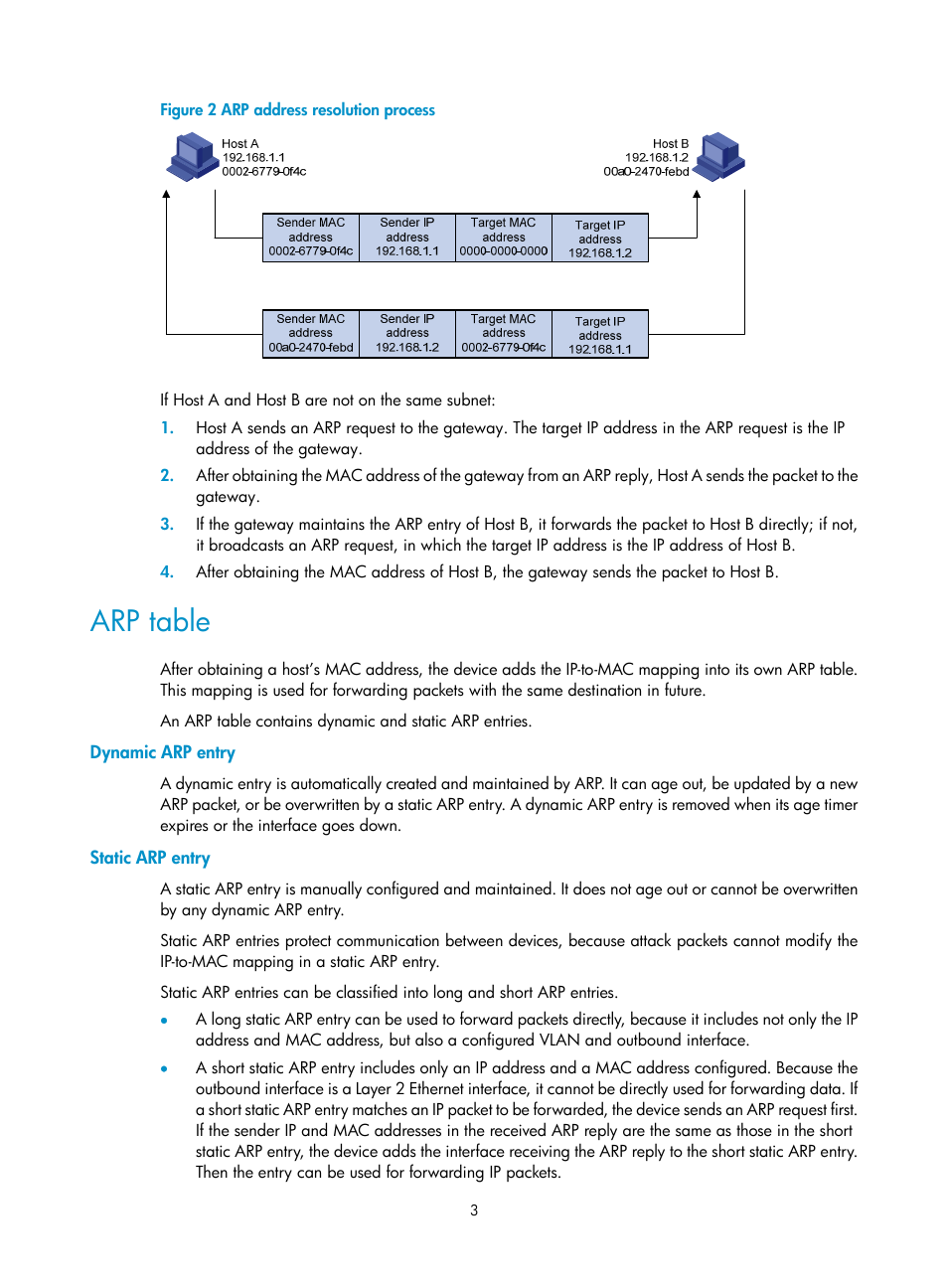 Arp table, Dynamic arp entry, Static arp entry | H3C Technologies H3C WX3000E Series Wireless Switches User Manual | Page 14 / 191